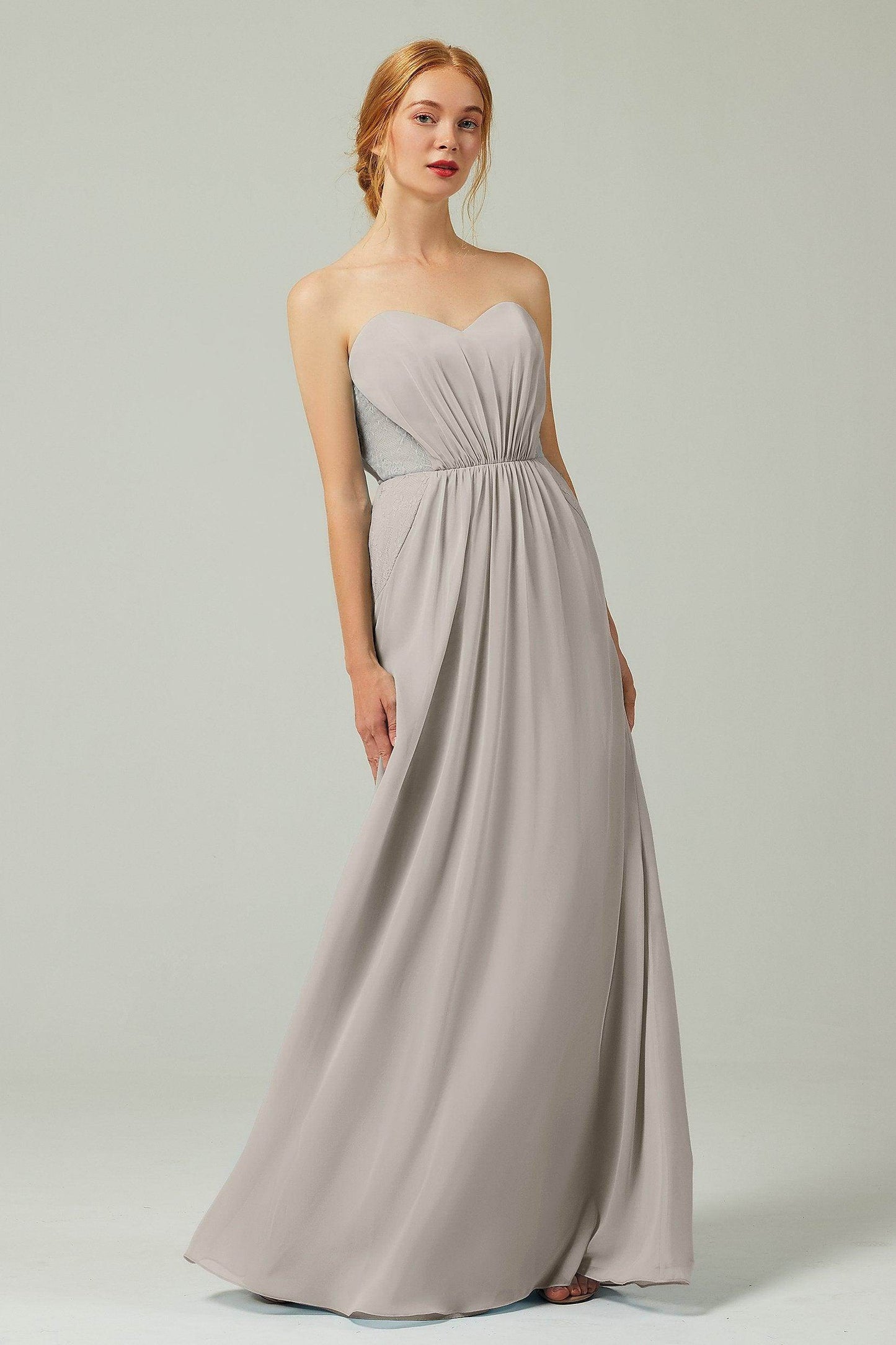 Sheath-Column Floor Length Chiffon Bridesmaid Dress CB0330 - COCOMELODY