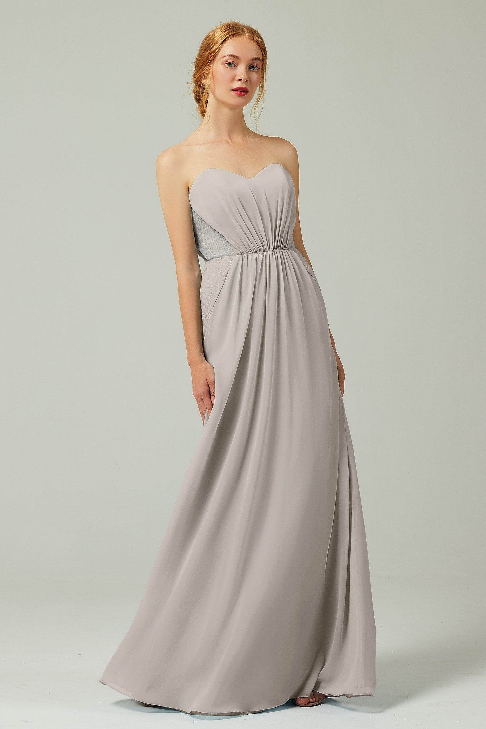 Sheath-Column Floor Length Chiffon Bridesmaid Dress CB0330 - COCOMELODY