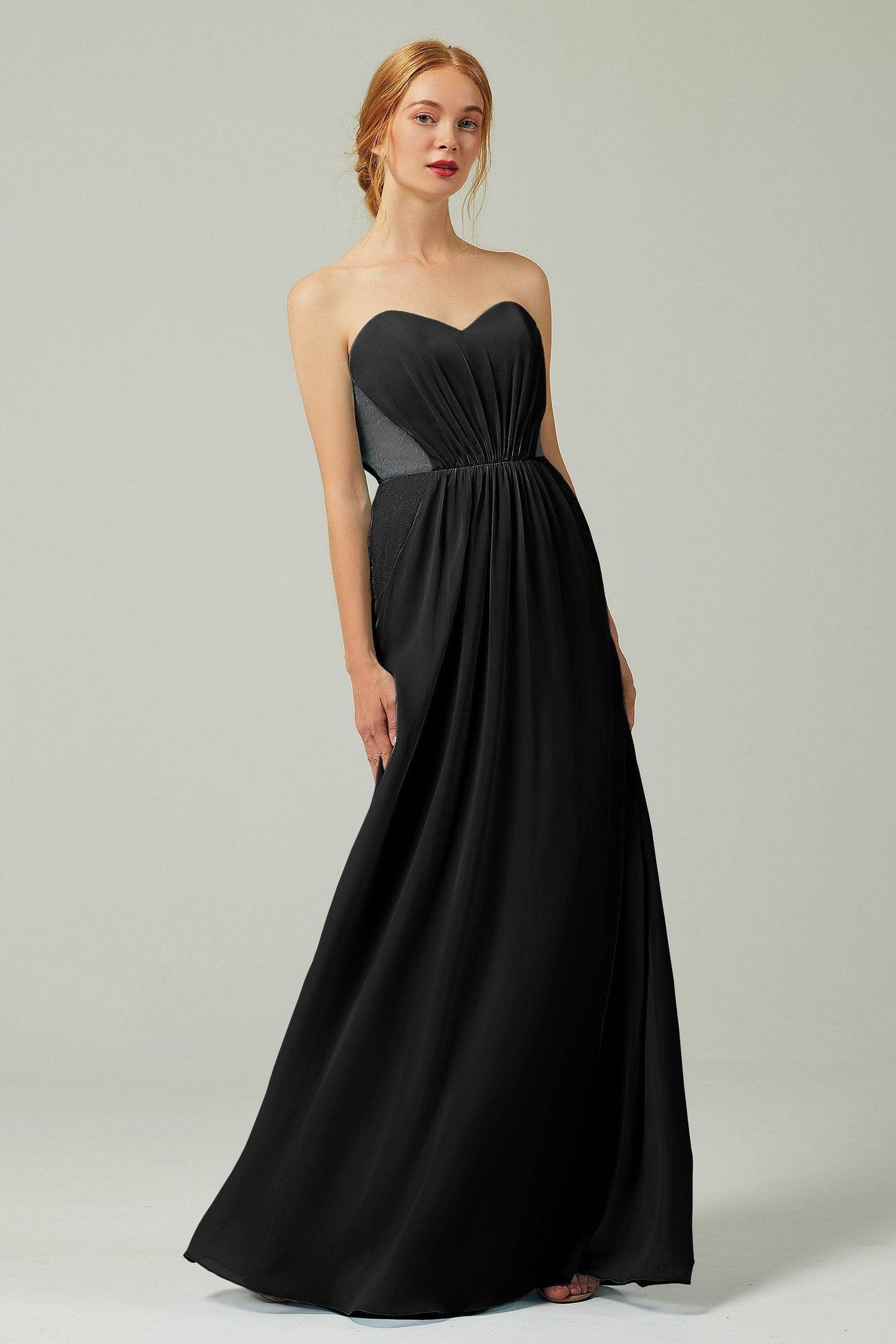 Sheath-Column Floor Length Chiffon Bridesmaid Dress CB0330 - COCOMELODY