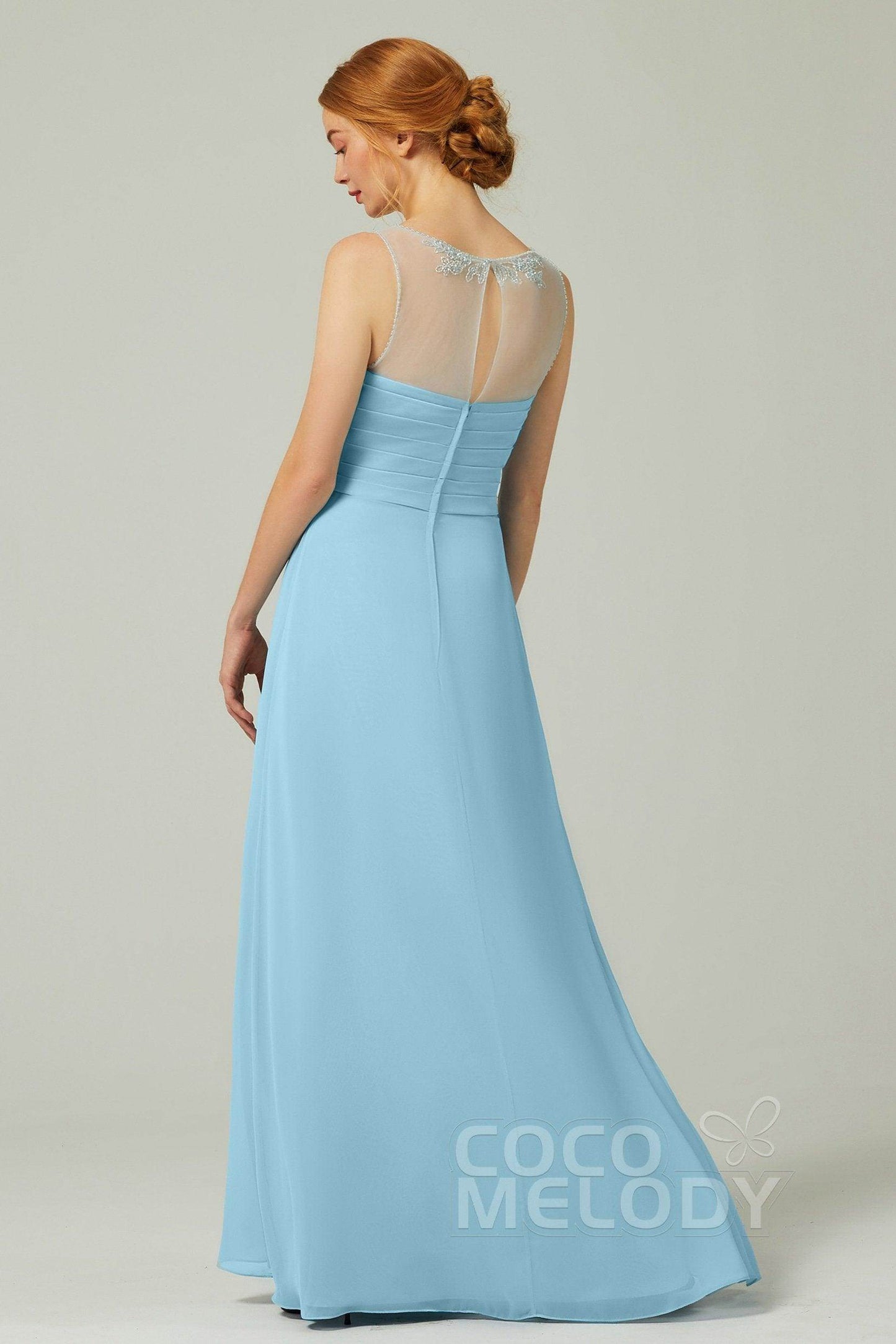A-Line Floor Length Chiffon Bridesmaid Dress CB0331 - COCOMELODY
