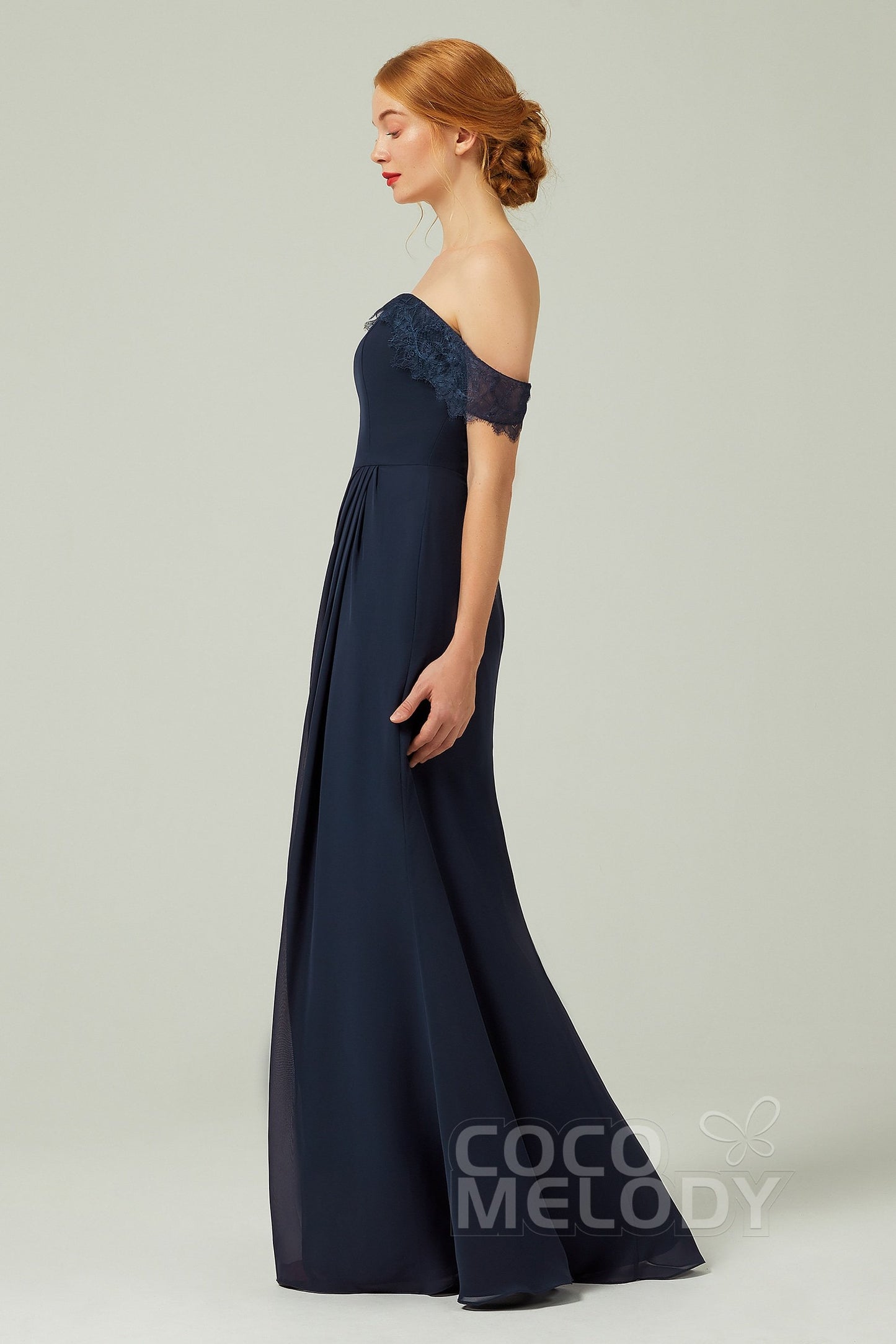 Sheath-Column Floor Length Chiffon Bridesmaid Dress Formal Dresses CB0338