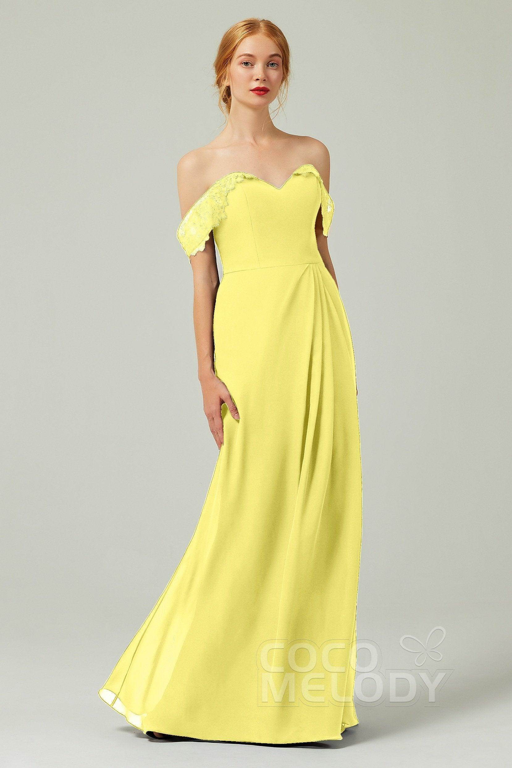 Sheath-Column Floor Length Chiffon Bridesmaid Dress Formal Dresses CB0338 - COCOMELODY