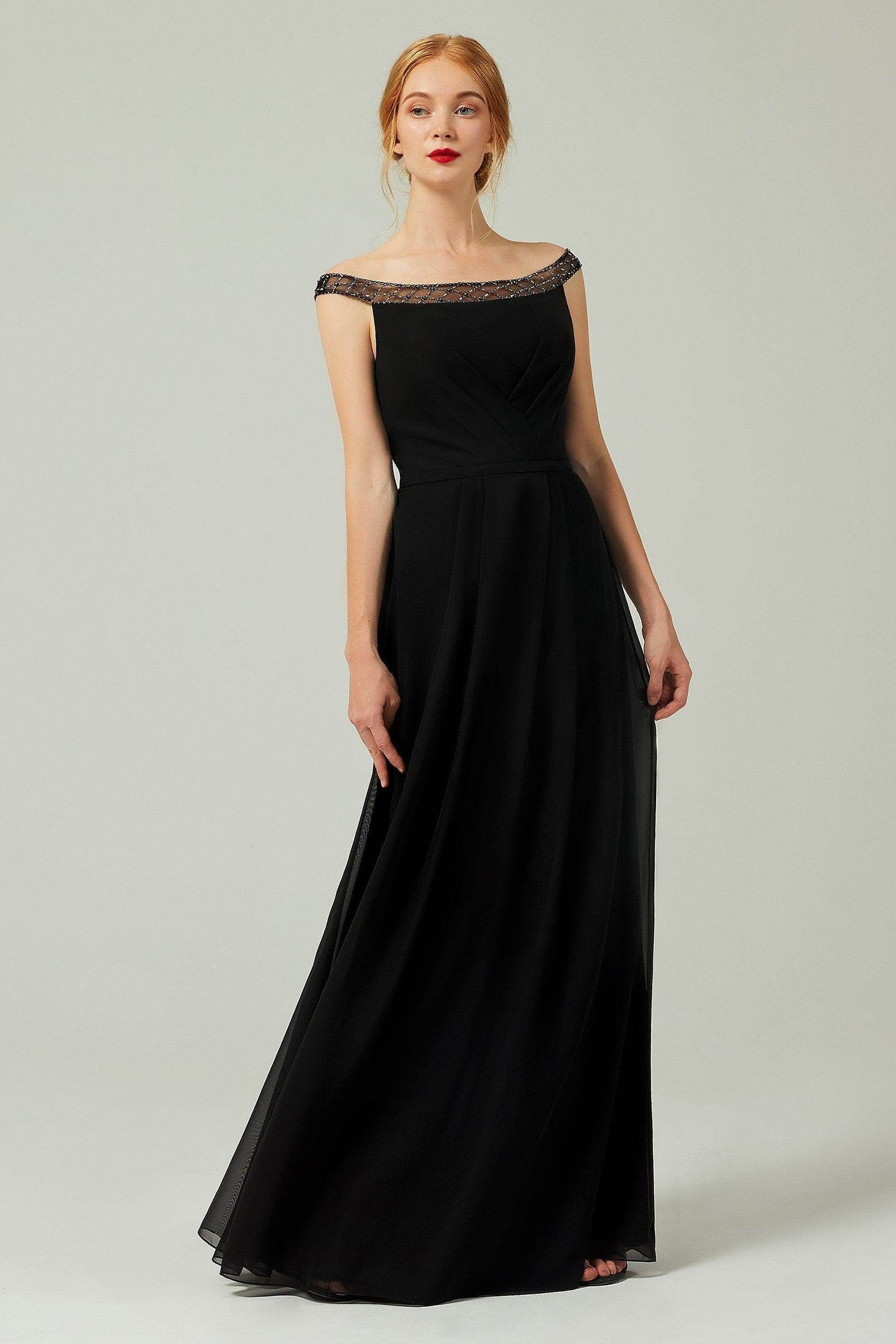 A-Line Floor Length Chiffon Bridesmaid Dress Formal Dresses CB0339 - COCOMELODY