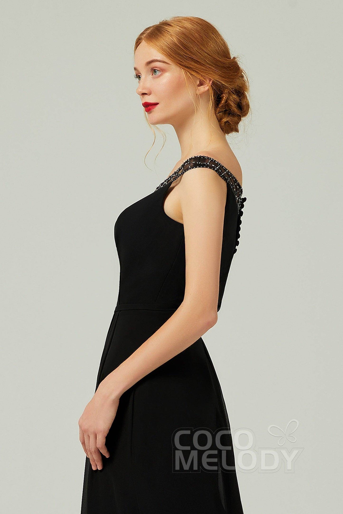 A-Line Floor Length Chiffon Bridesmaid Dress Formal Dresses CB0339 - COCOMELODY