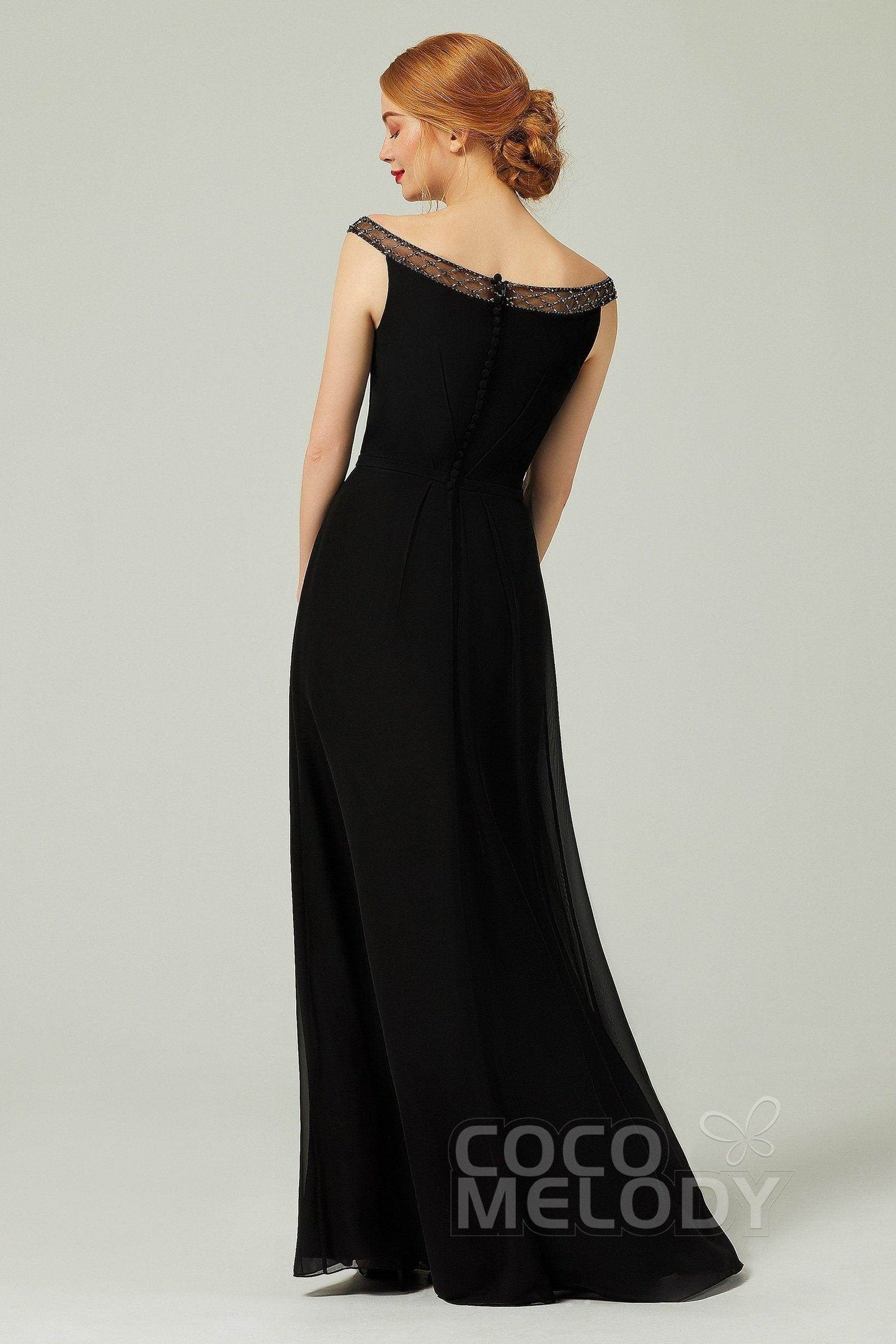 A-Line Floor Length Chiffon Bridesmaid Dress Formal Dresses CB0339 - COCOMELODY