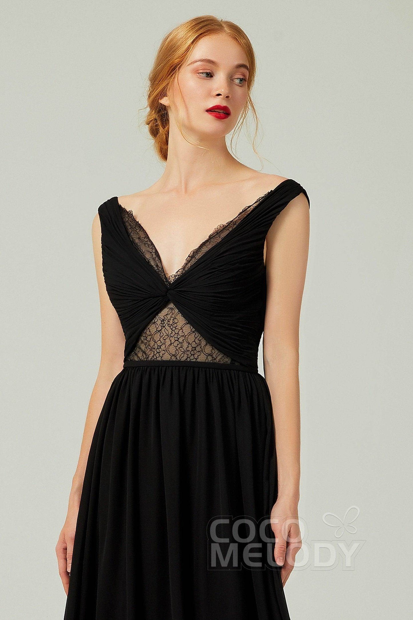 A-Line Floor Length Chiffon Bridesmaid Dress Formal Dresses CB0340 - COCOMELODY