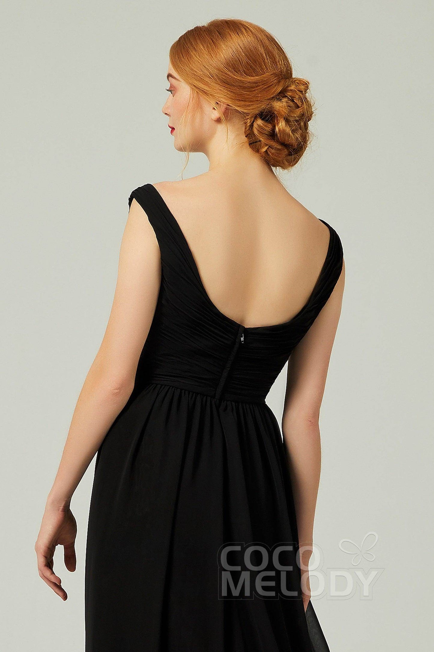 A-Line Floor Length Chiffon Bridesmaid Dress Formal Dresses CB0340 - COCOMELODY