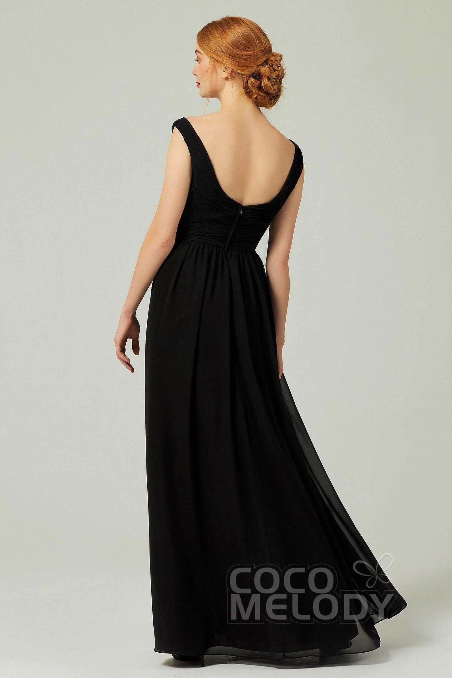 A-Line Floor Length Chiffon Bridesmaid Dress Formal Dresses CB0340 - COCOMELODY