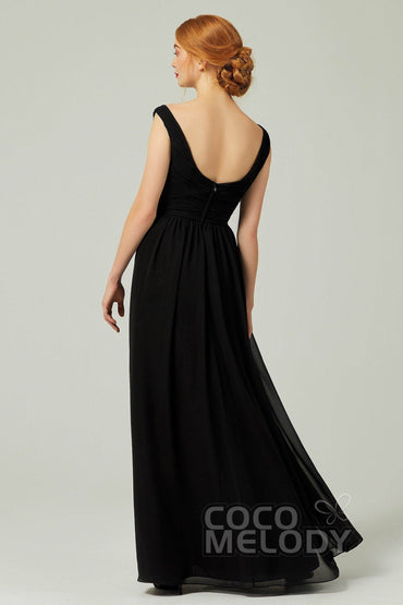 A-Line Floor Length Chiffon Bridesmaid Dress Formal Dresses CB0340 - COCOMELODY