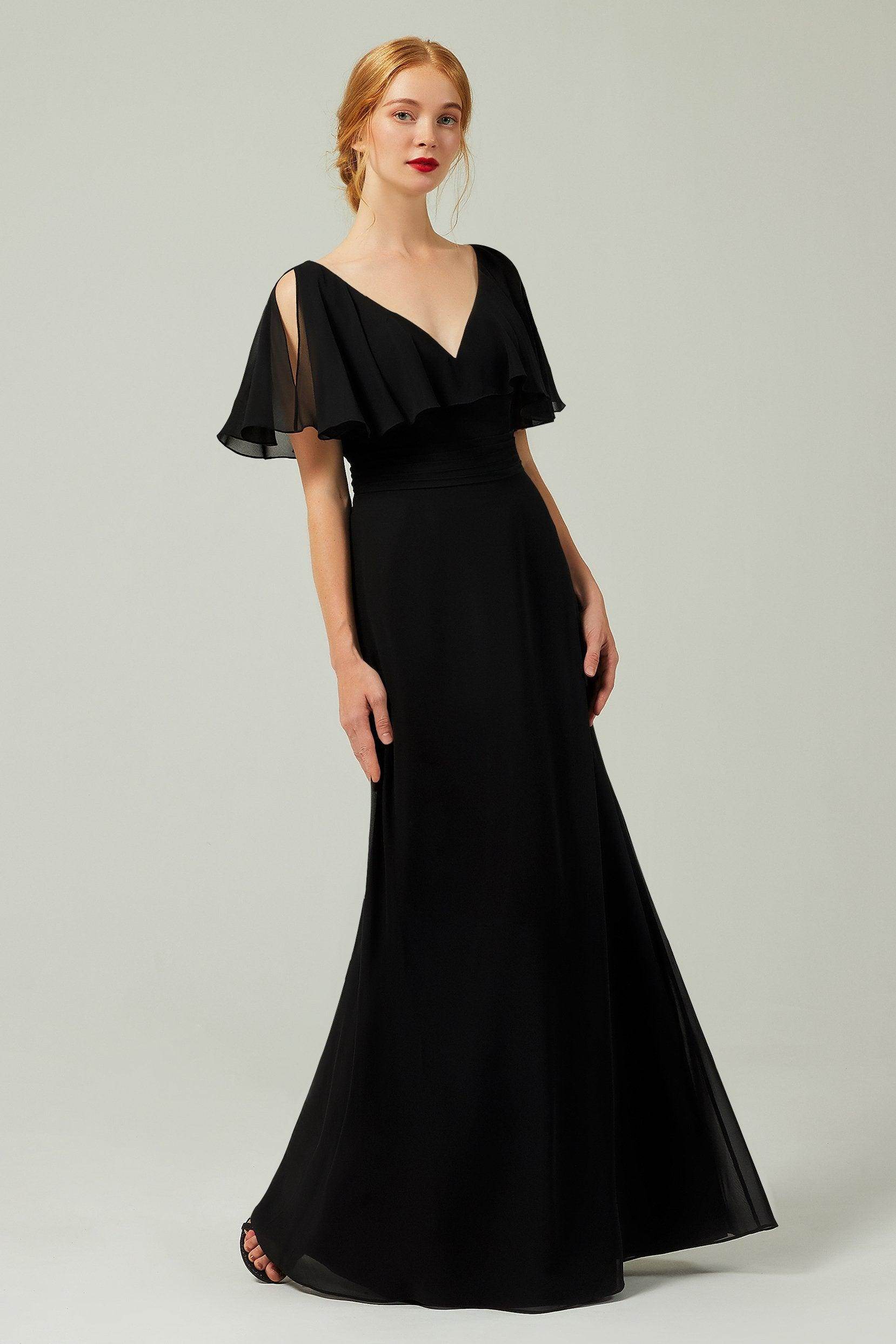 Sheath-Column Chiffon Cap Sleeve Bridesmaid Dress COCOMELODY CB0341, Living Coral Sheath-Column Chiffon Cap Sleeve Bridesmaid Dress COCOMELODY CB0341, Living Coral