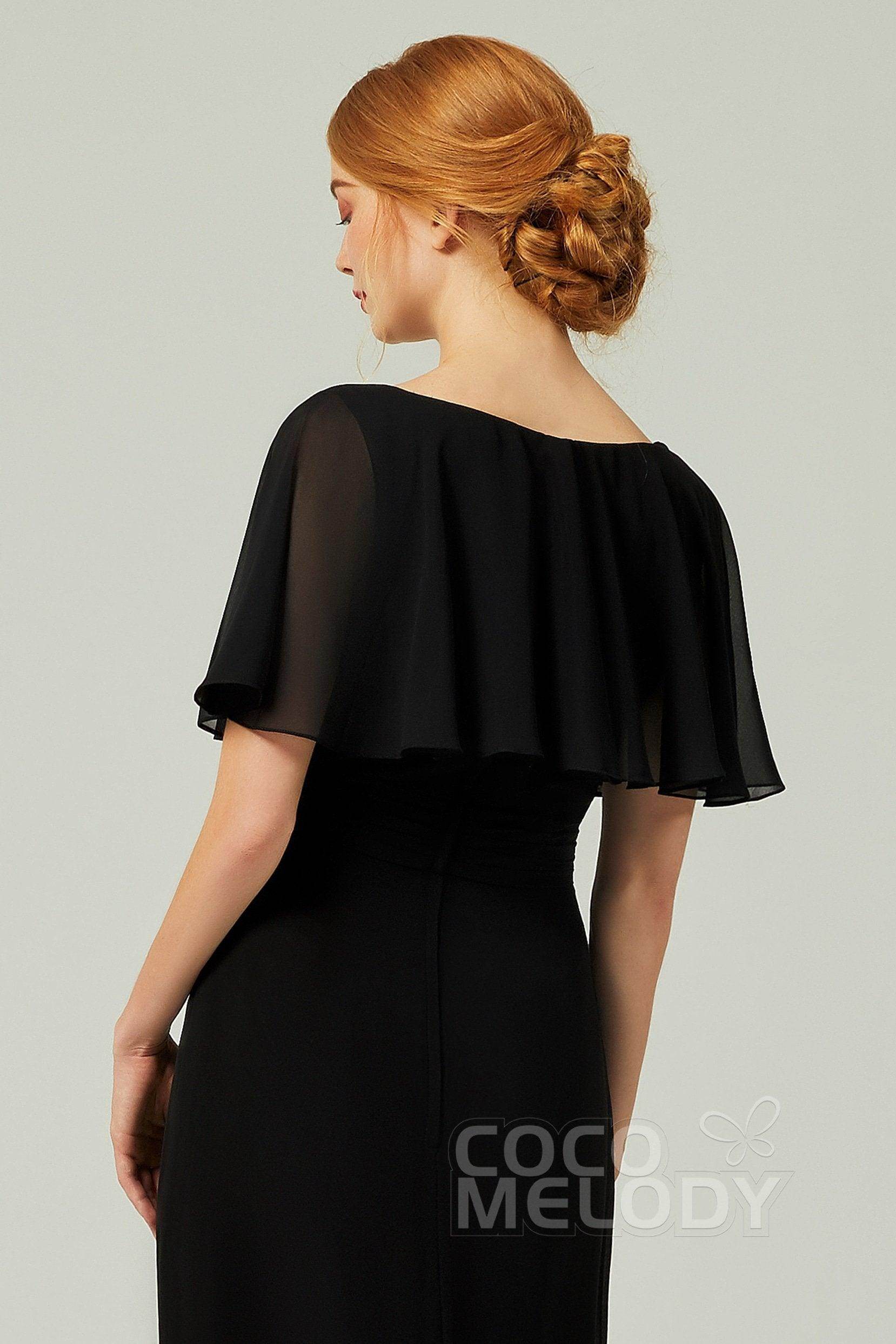 Sheath-Column Floor Length Chiffon Bridesmaid Dress Formal Dresses CB0341 - COCOMELODY