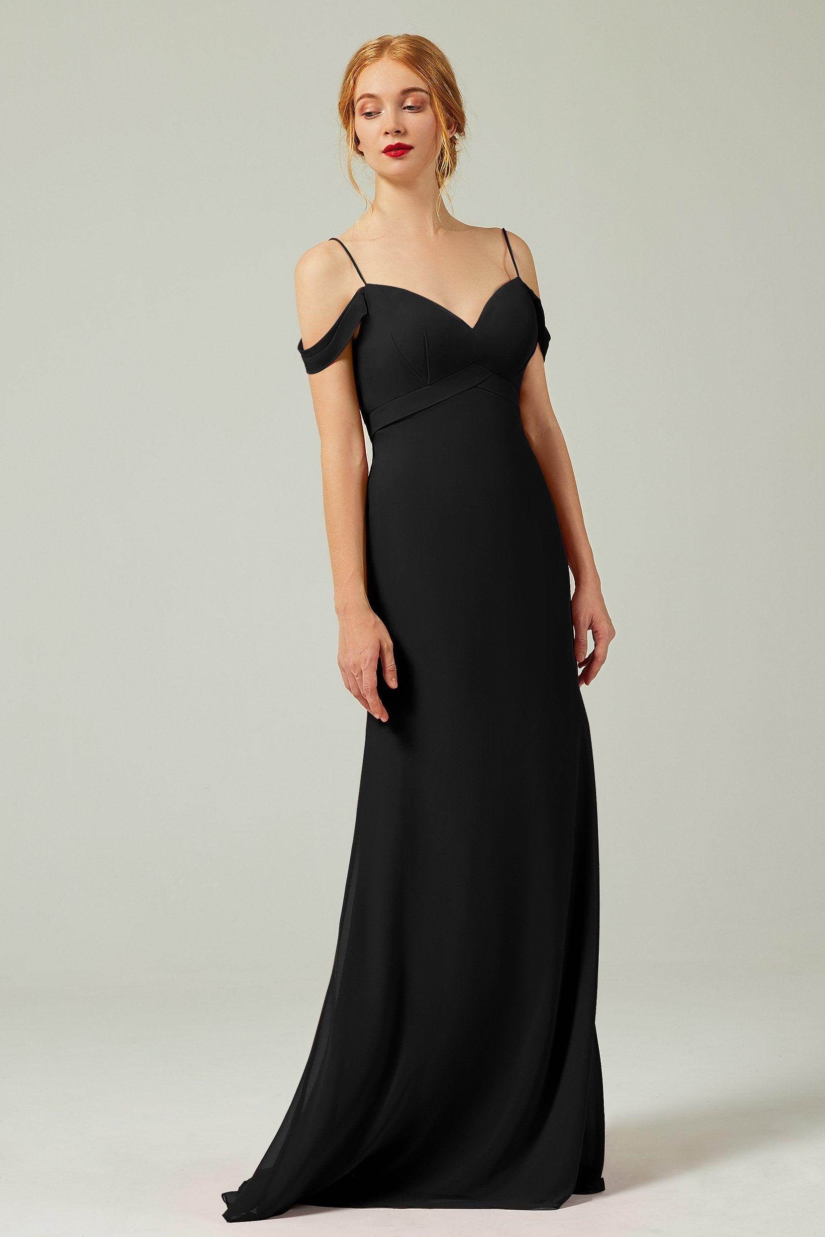 Sheath-Column Floor Length Chiffon Bridesmaid Dress Formal Dresses CB0343 - COCOMELODY