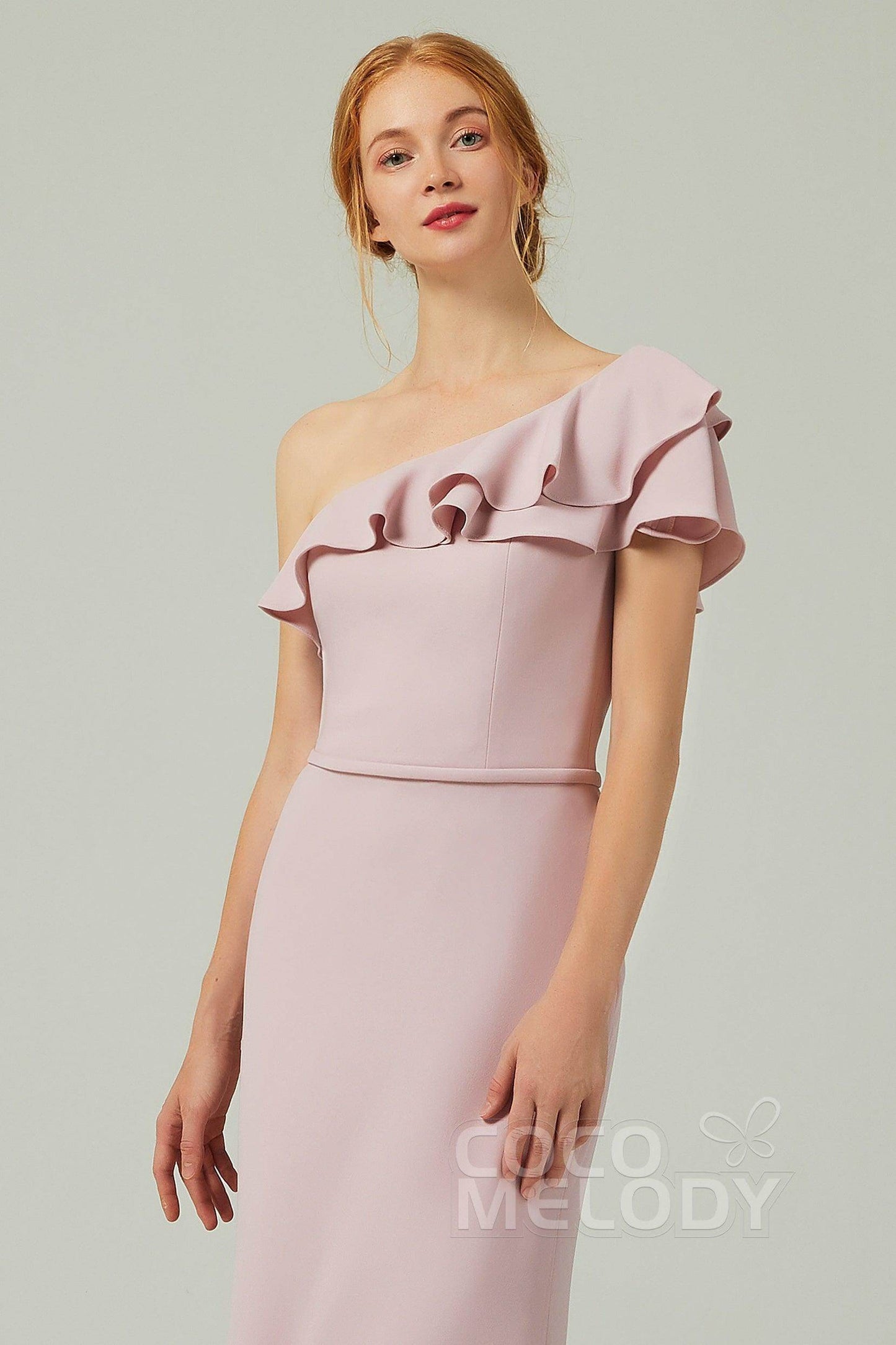 Sheath-Column Floor Length Chiffon Bridesmaid Dress CB0349 - COCOMELODY