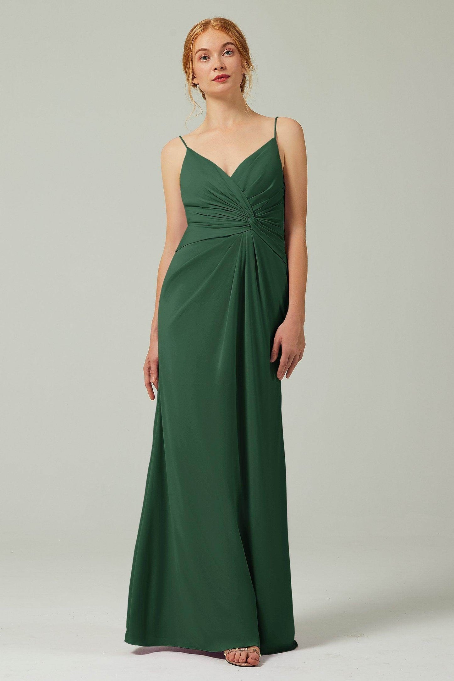 Sheath-Column Floor Length Chiffon Bridesmaid Dress CB0350 - COCOMELODY
