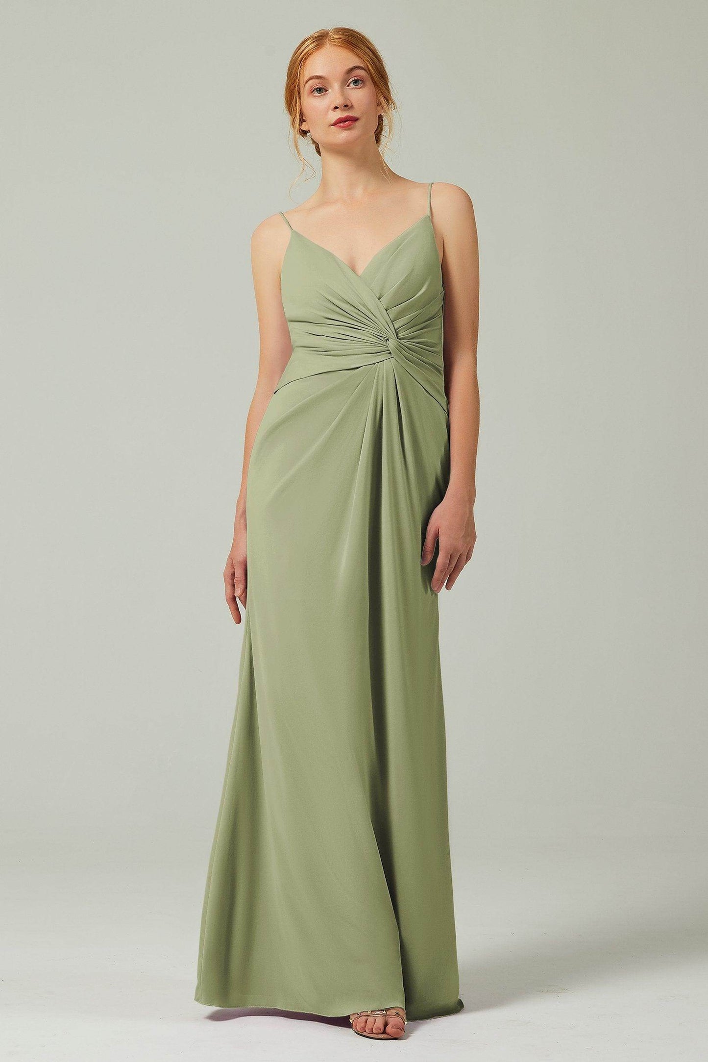 Sheath-Column Floor Length Chiffon Bridesmaid Dress CB0350 - COCOMELODY