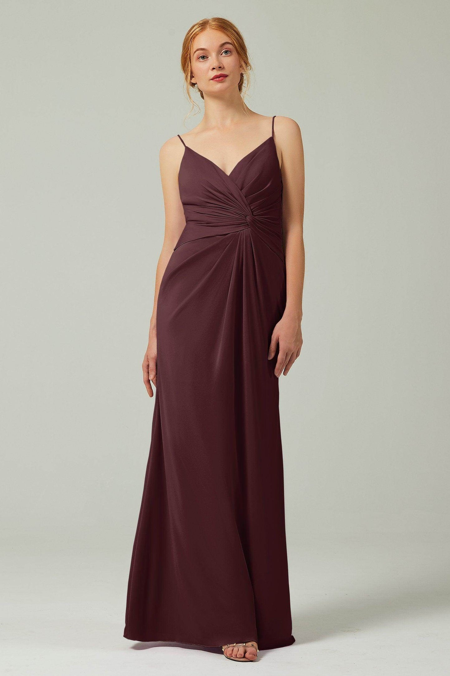 Sheath-Column Floor Length Chiffon Bridesmaid Dress CB0350 - COCOMELODY