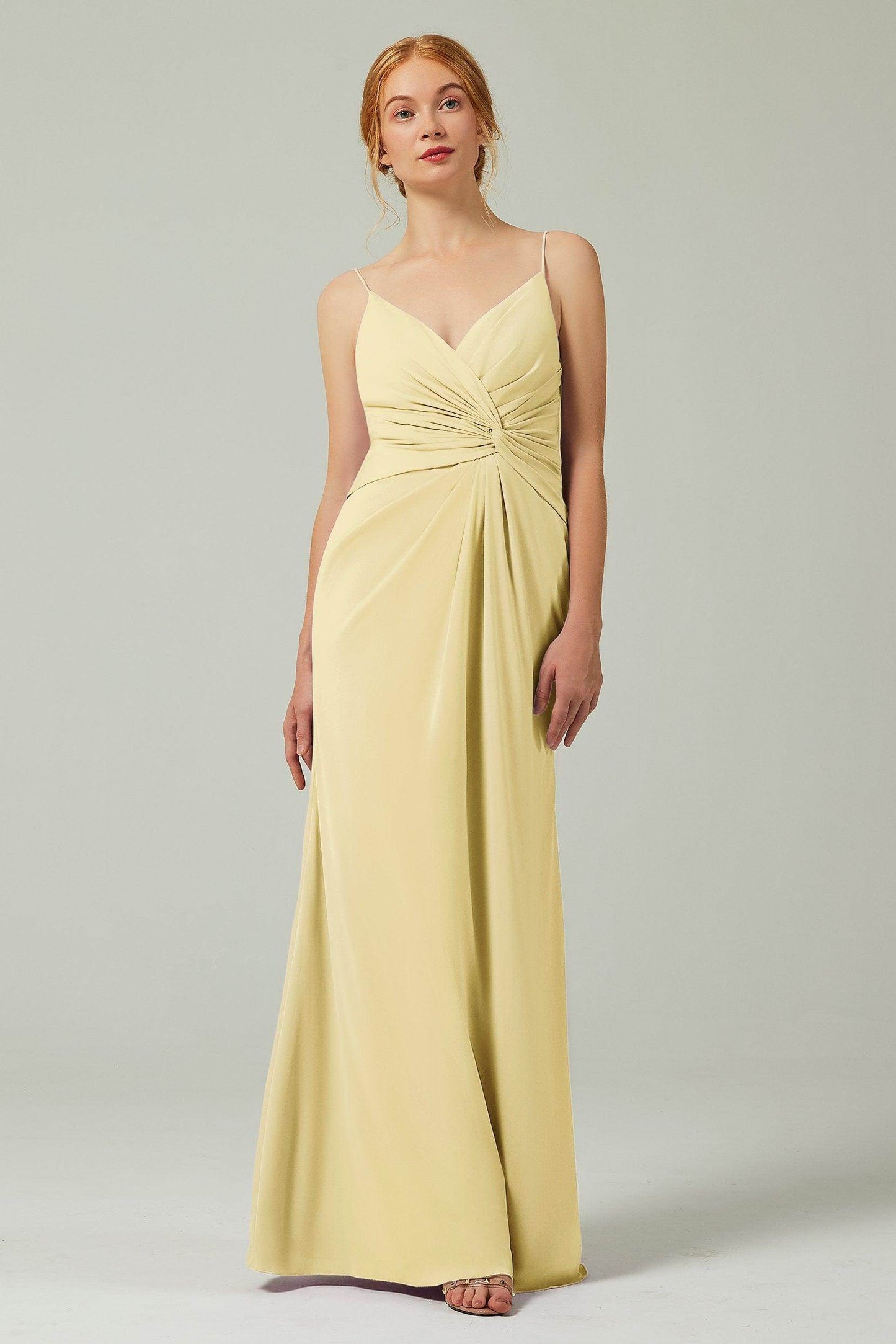 Sheath-Column Floor Length Chiffon Bridesmaid Dress CB0350 - COCOMELODY