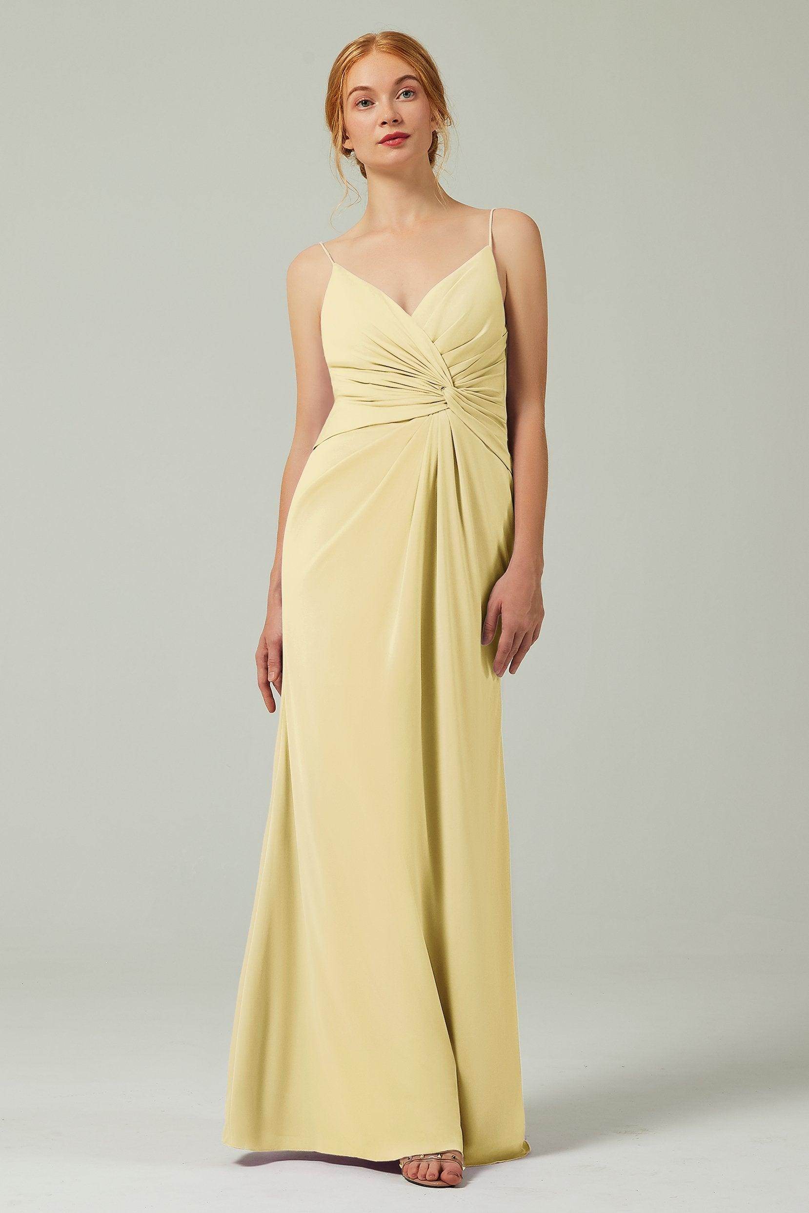 Sheath-Column Floor Length Chiffon Bridesmaid Dress CB0350 - COCOMELODY