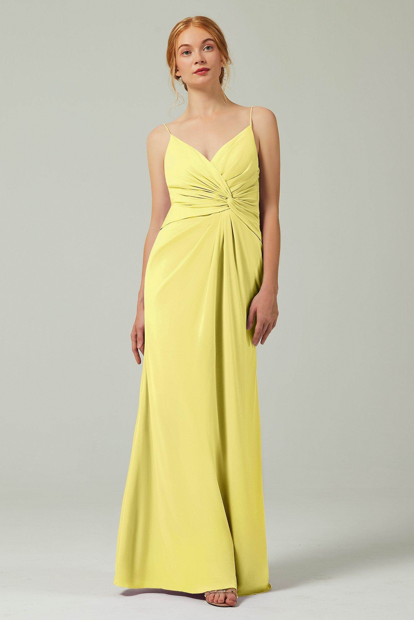 Sheath-Column Floor Length Chiffon Bridesmaid Dress CB0350 - COCOMELODY