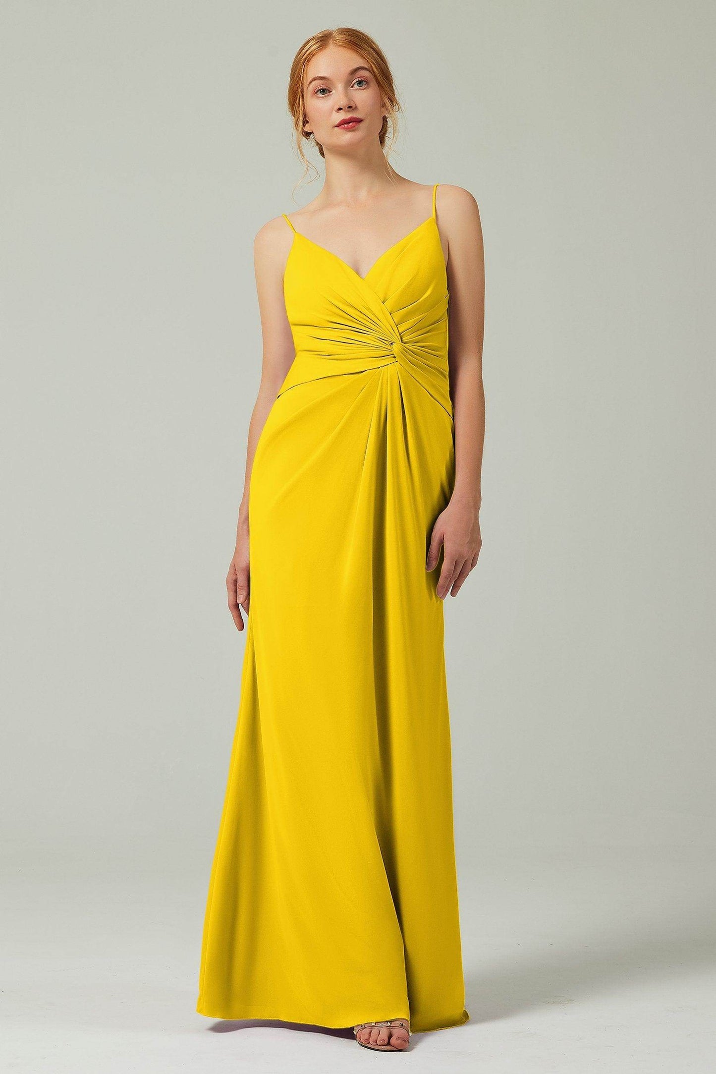 Sheath-Column Floor Length Chiffon Bridesmaid Dress CB0350 - COCOMELODY