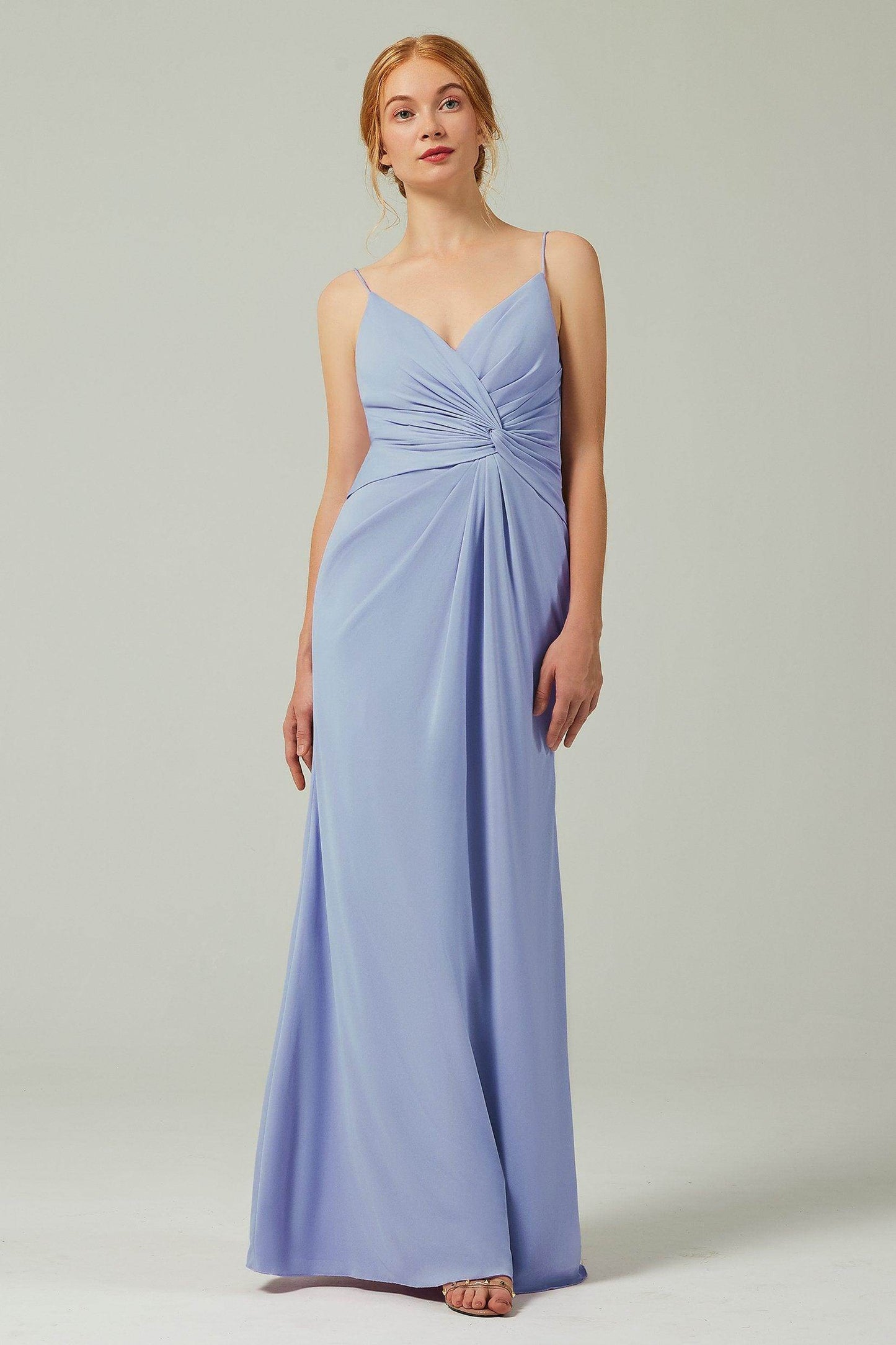 Sheath-Column Floor Length Chiffon Bridesmaid Dress CB0350 - COCOMELODY