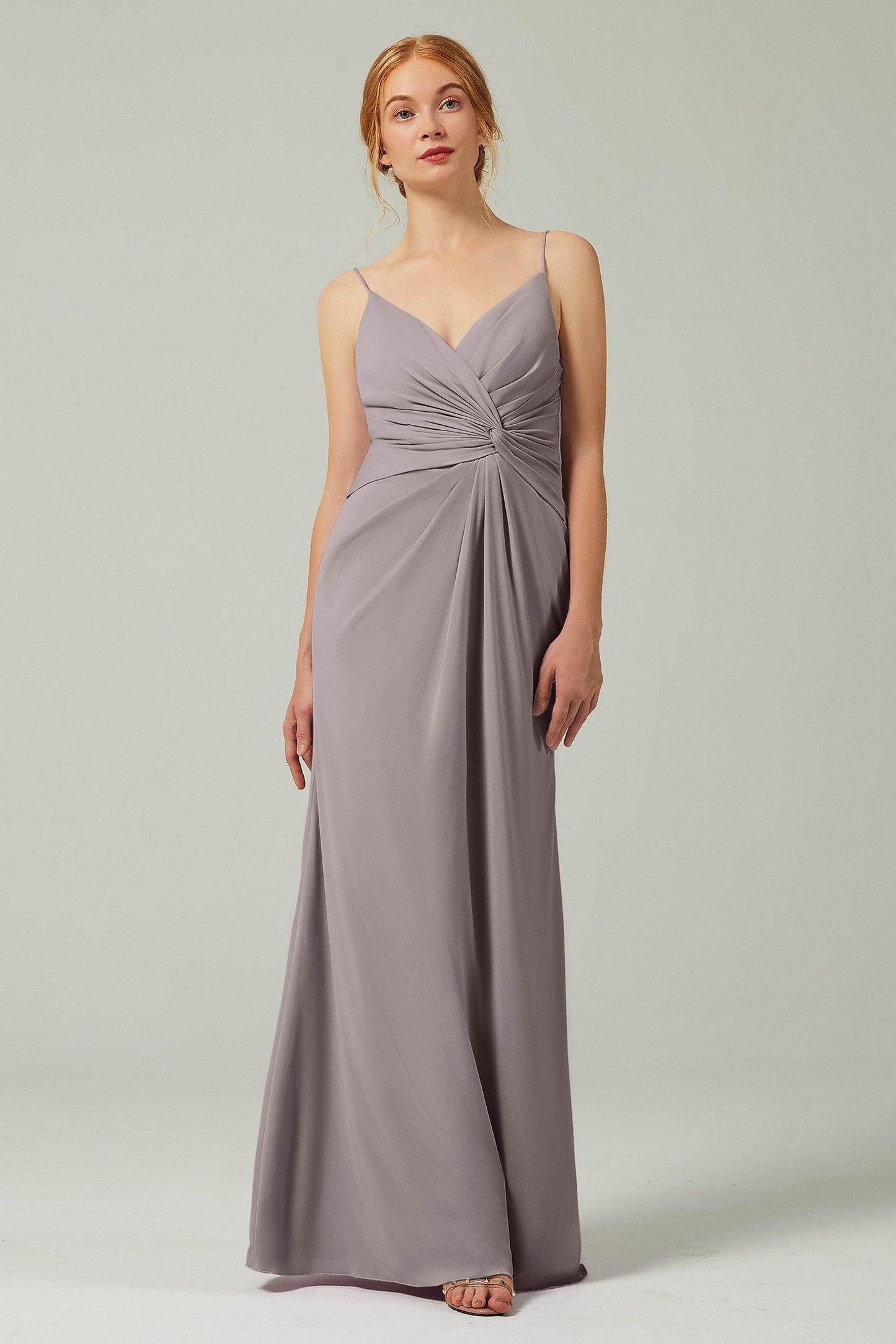 Sheath-Column Floor Length Chiffon Bridesmaid Dress CB0350 - COCOMELODY