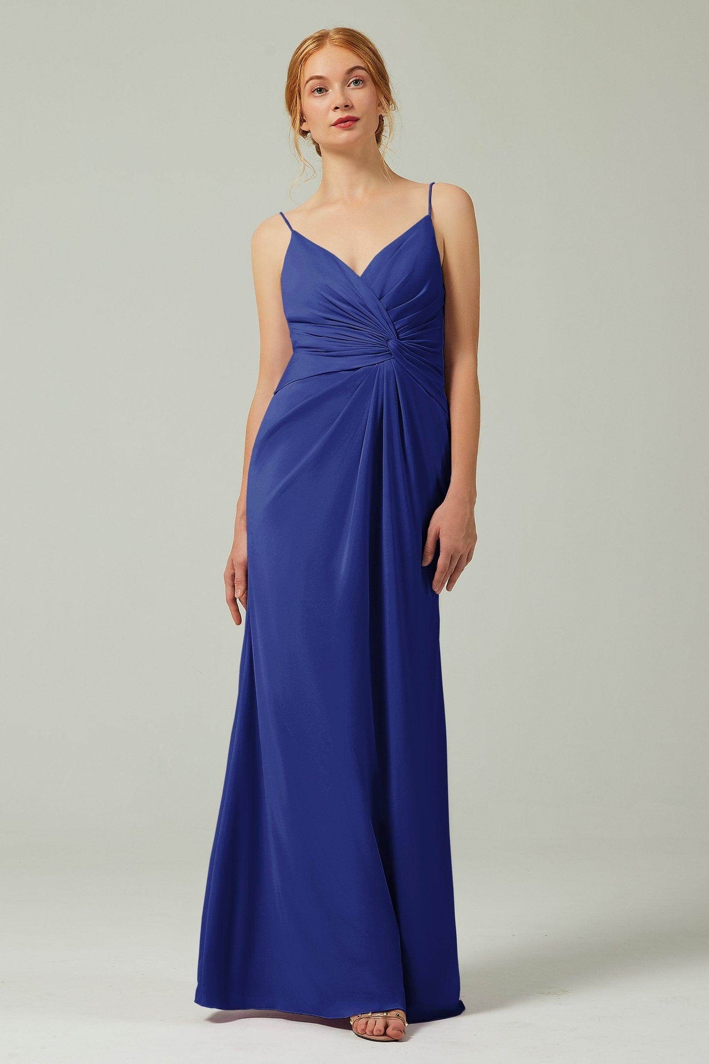 Sheath-Column Floor Length Chiffon Bridesmaid Dress CB0350 - COCOMELODY
