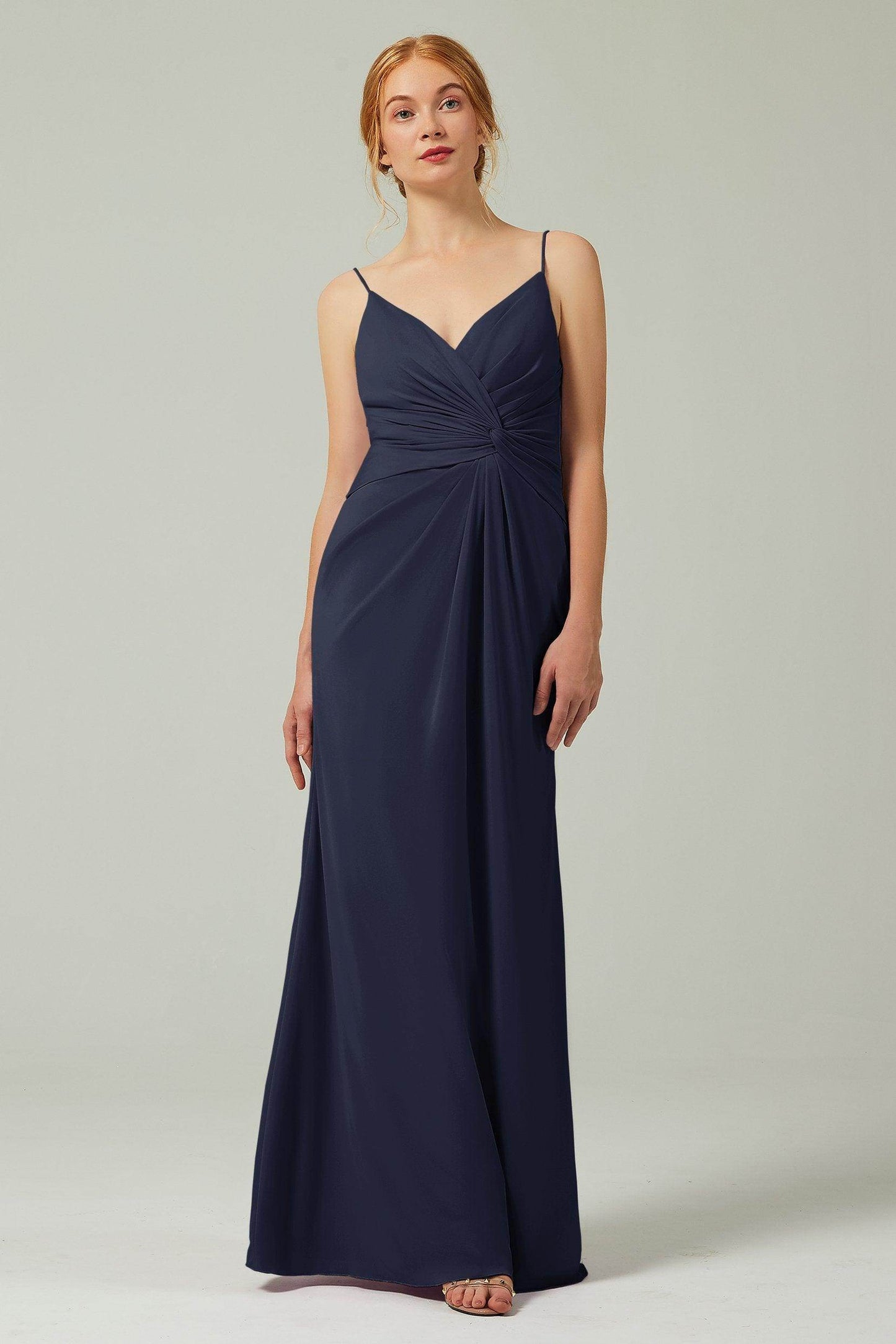 Sheath-Column Floor Length Chiffon Bridesmaid Dress CB0350 - COCOMELODY