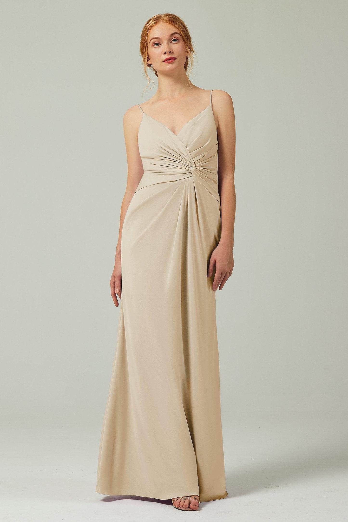 Sheath-Column Floor Length Chiffon Bridesmaid Dress CB0350 - COCOMELODY