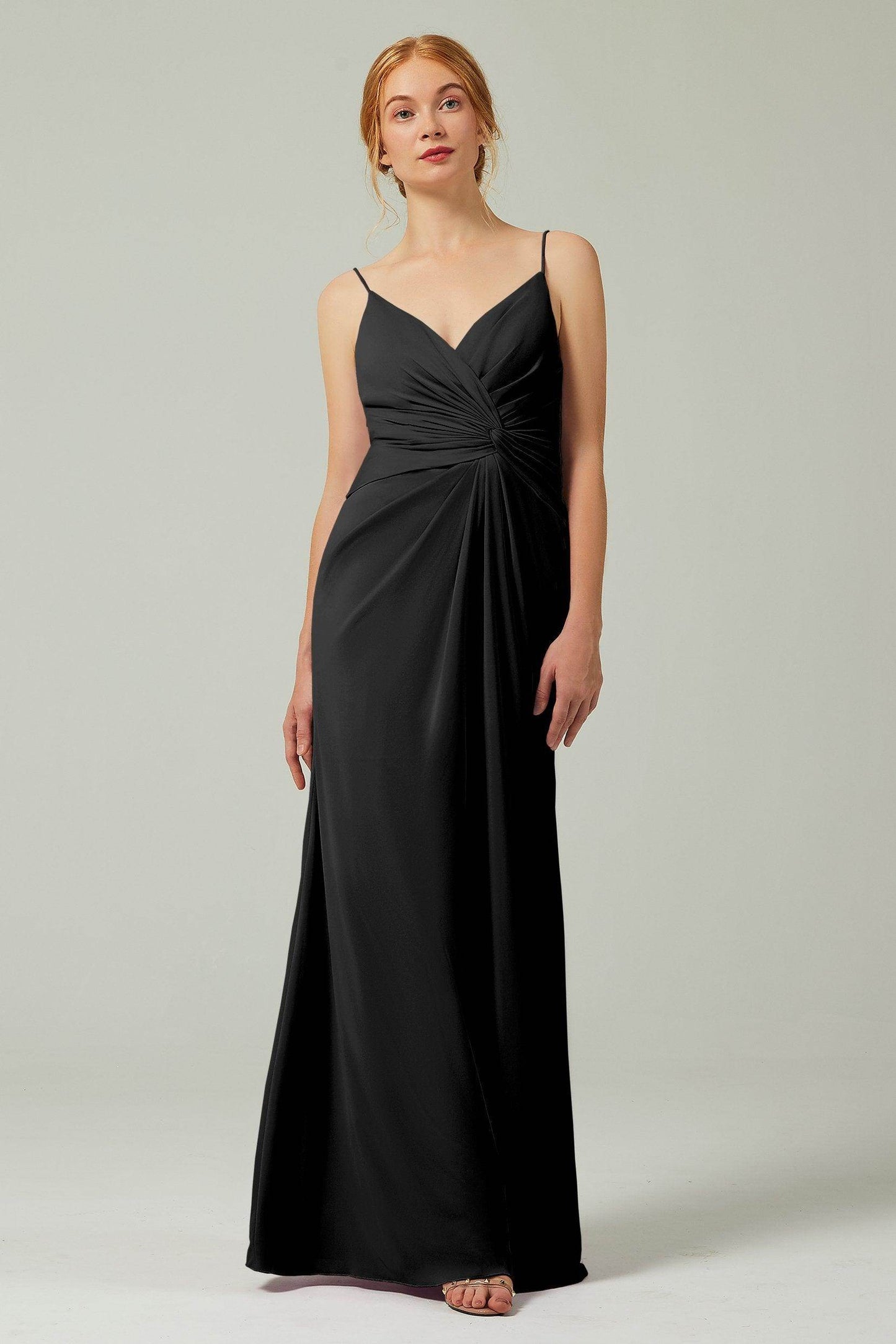 Sheath-Column Floor Length Chiffon Bridesmaid Dress CB0350 - COCOMELODY