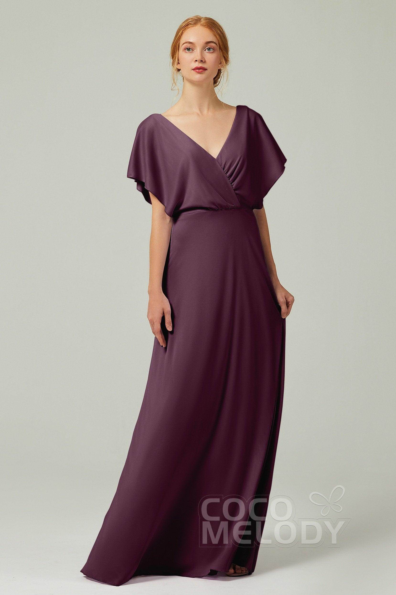 A-Line Floor Length Chiffon Bridesmaid Dress CB0351 - COCOMELODY
