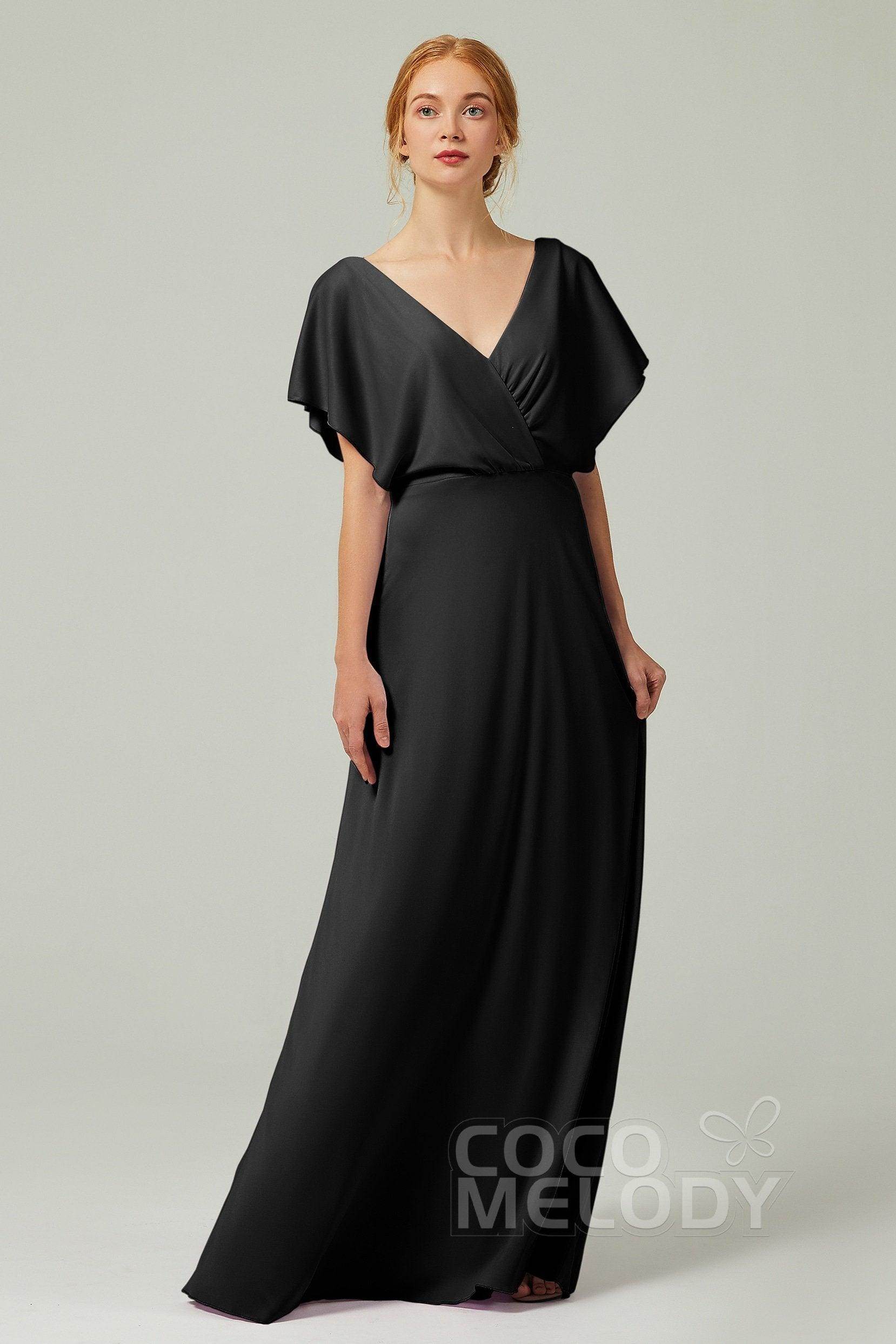 A-Line Floor Length Chiffon Bridesmaid Dress CB0351 - COCOMELODY