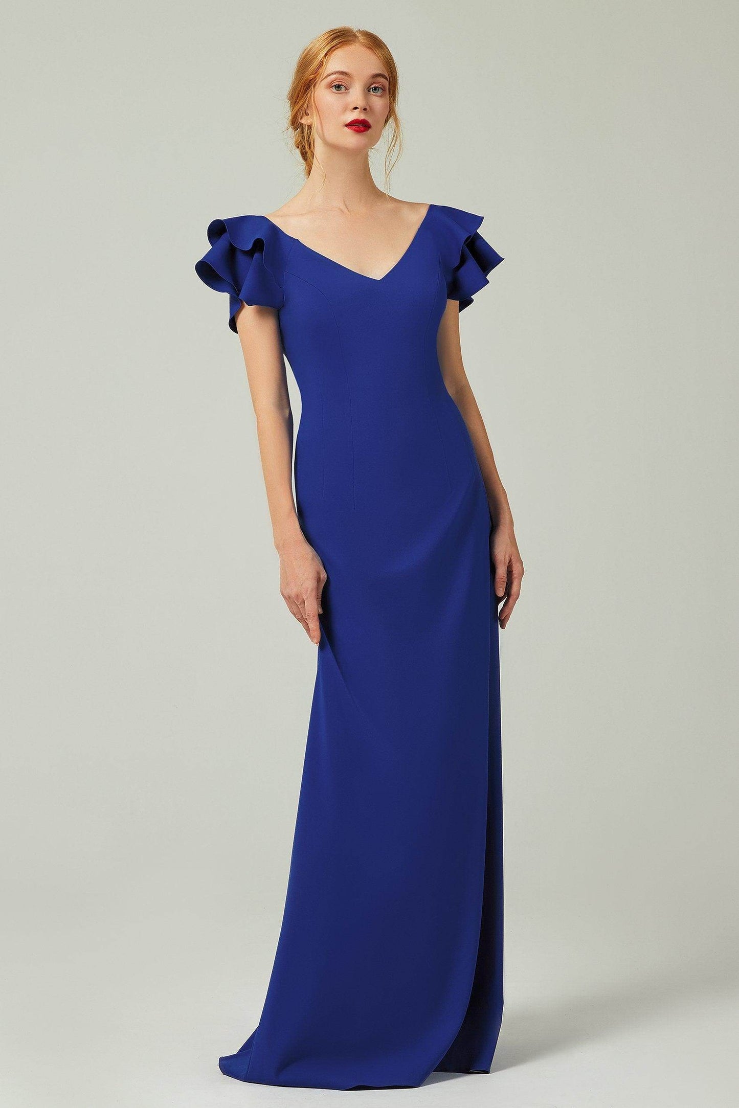 Sheath-Column Floor Length Chiffon Bridesmaid Dress Formal Dresses CB0353 - COCOMELODY