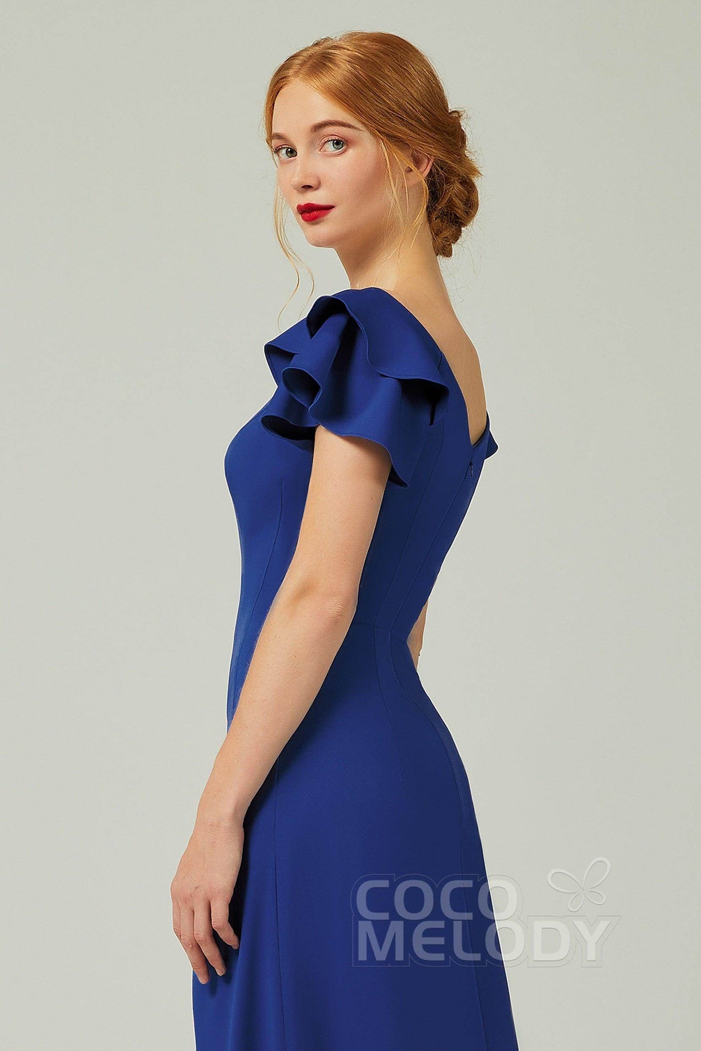 Sheath-Column Floor Length Chiffon Bridesmaid Dress Formal Dresses CB0353 - COCOMELODY