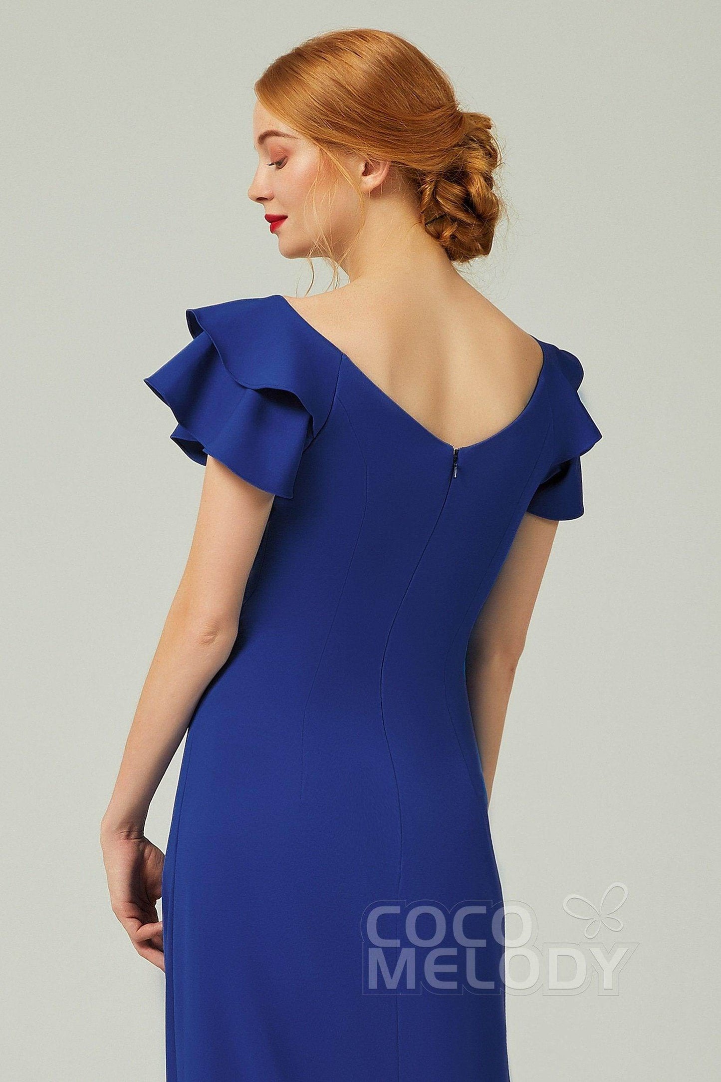 Sheath-Column Floor Length Chiffon Bridesmaid Dress Formal Dresses CB0353 - COCOMELODY