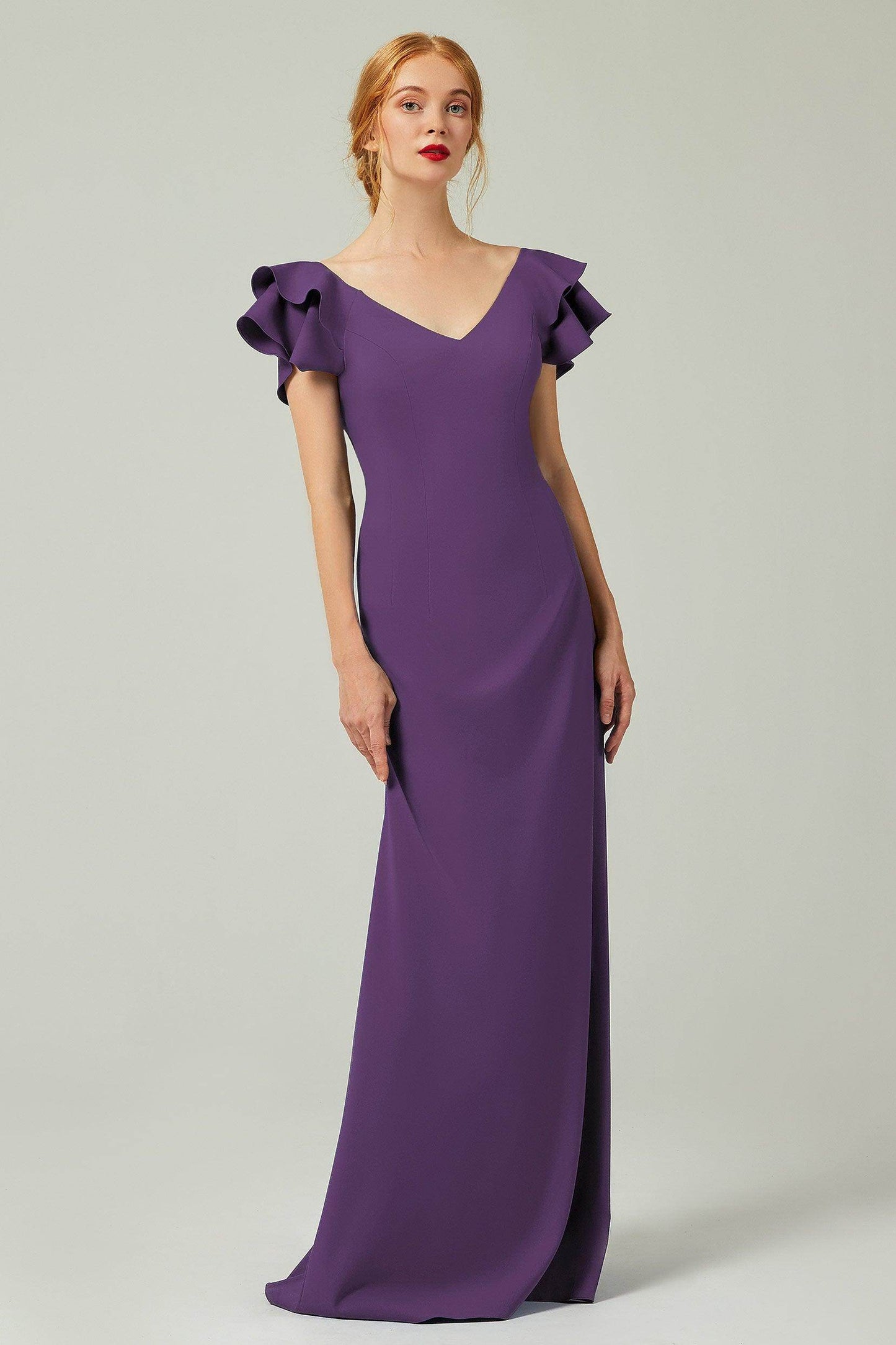 Sheath-Column Floor Length Chiffon Bridesmaid Dress Formal Dresses CB0353 - COCOMELODY