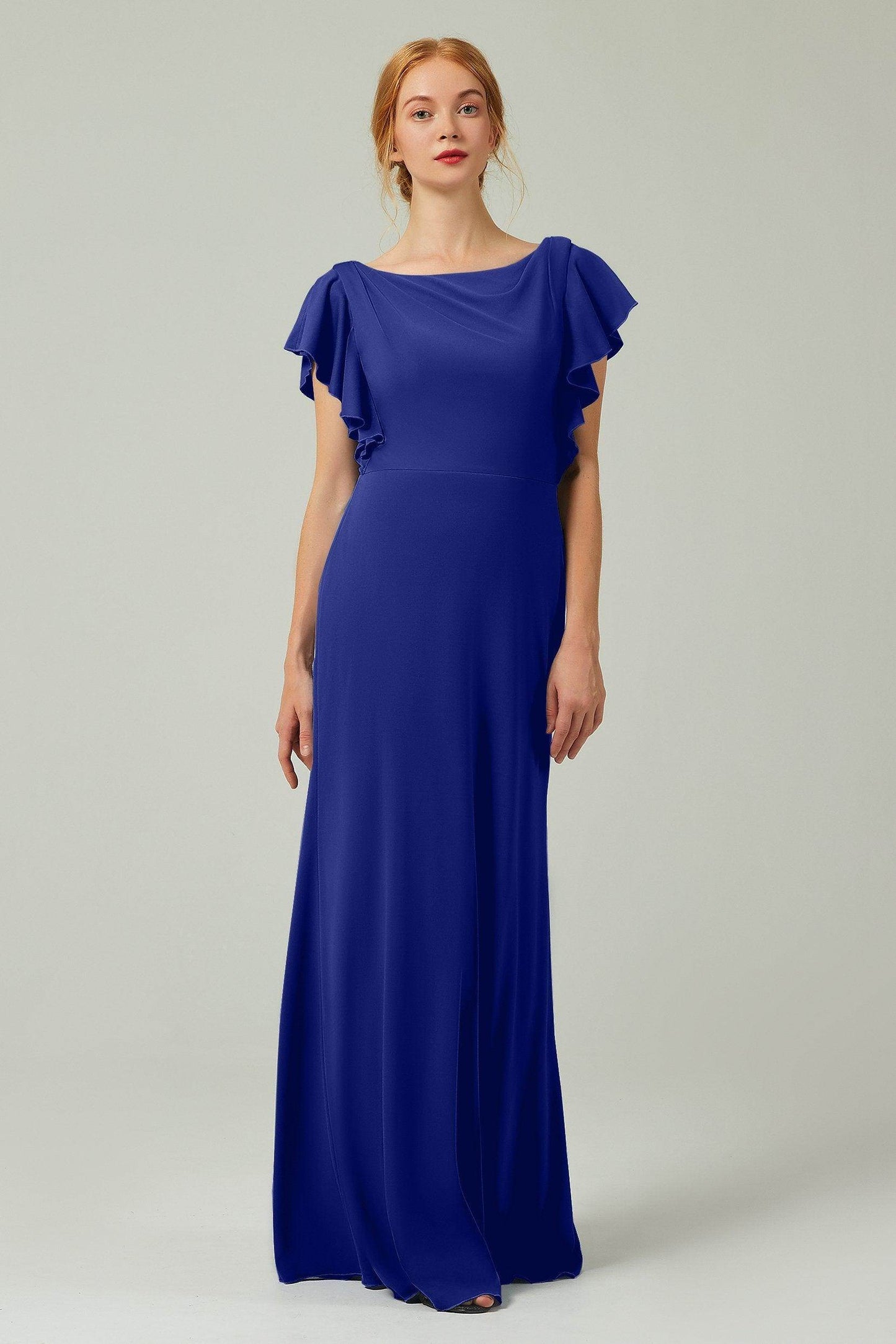 Sheath-Column Floor Length Chiffon Bridesmaid Dress Formal Dresses CB0357 - COCOMELODY