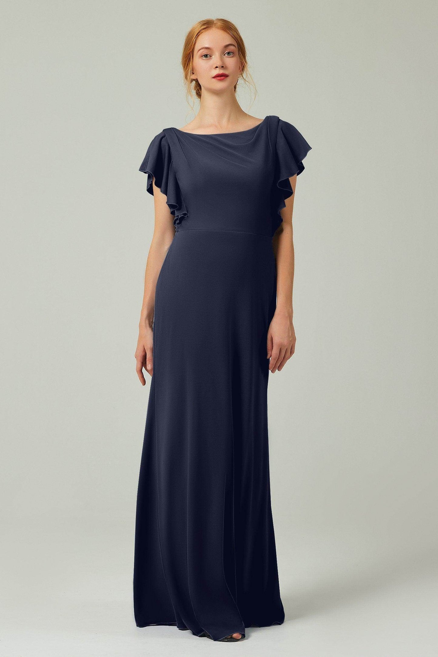Sheath-Column Floor Length Chiffon Bridesmaid Dress Formal Dresses CB0357 - COCOMELODY