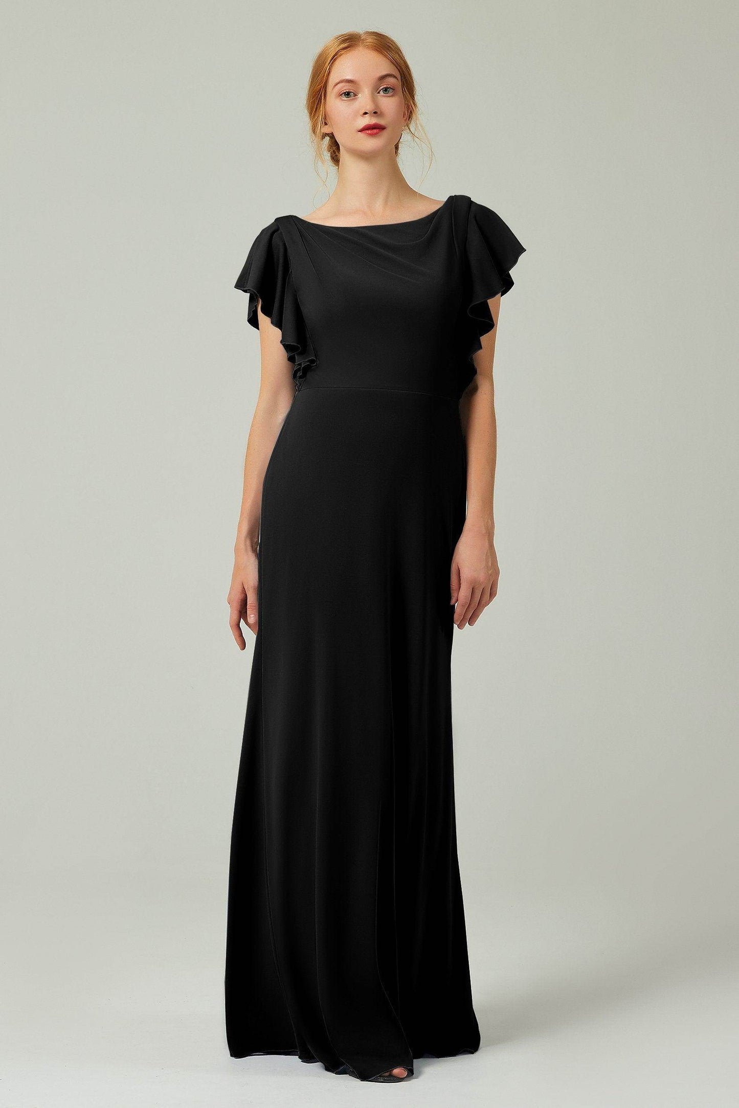 Sheath-Column Floor Length Chiffon Bridesmaid Dress Formal Dresses CB0357 - COCOMELODY