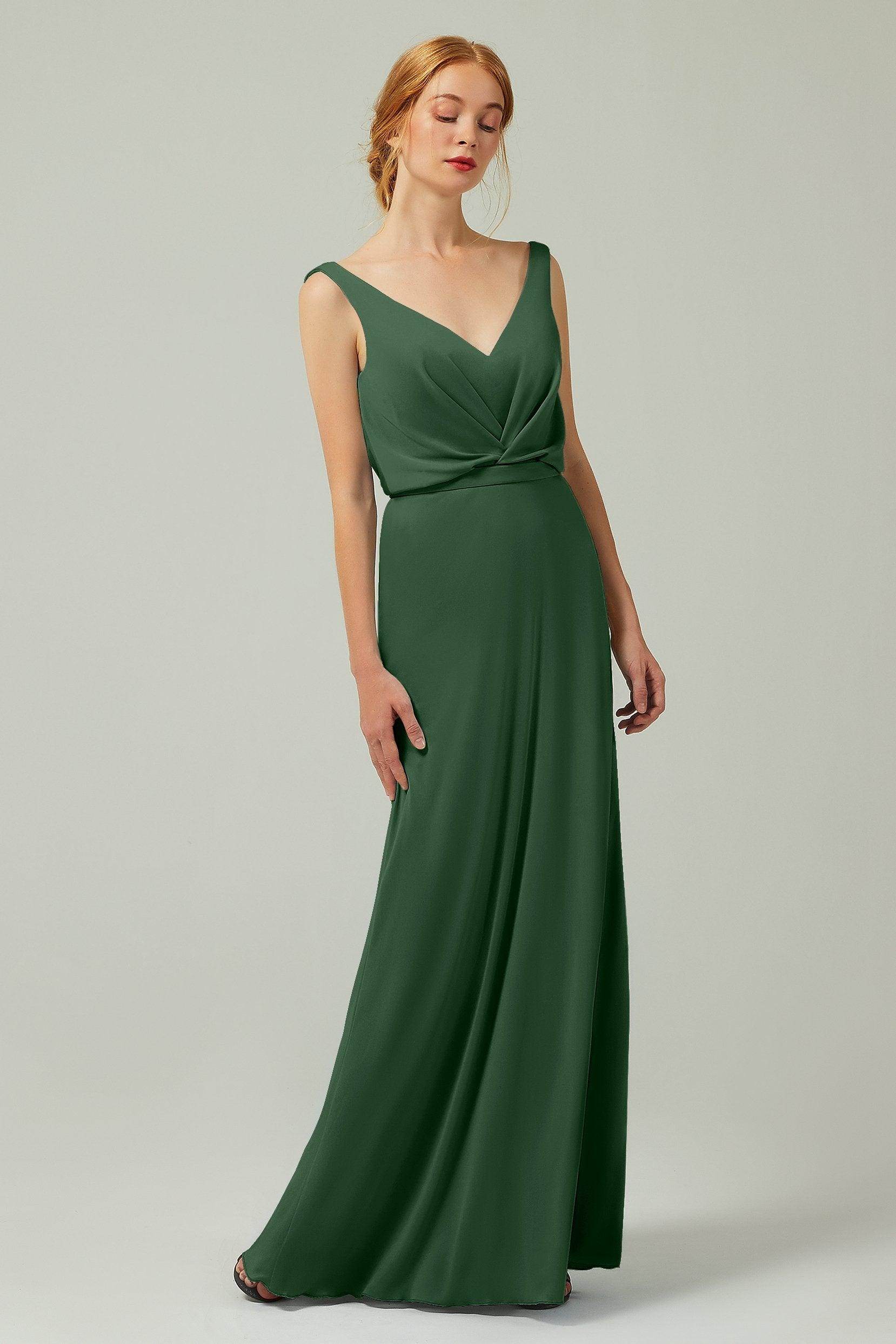 Sheath-Column Floor Length Chiffon Bridesmaid Dress Formal Dresses CB0358 - COCOMELODY