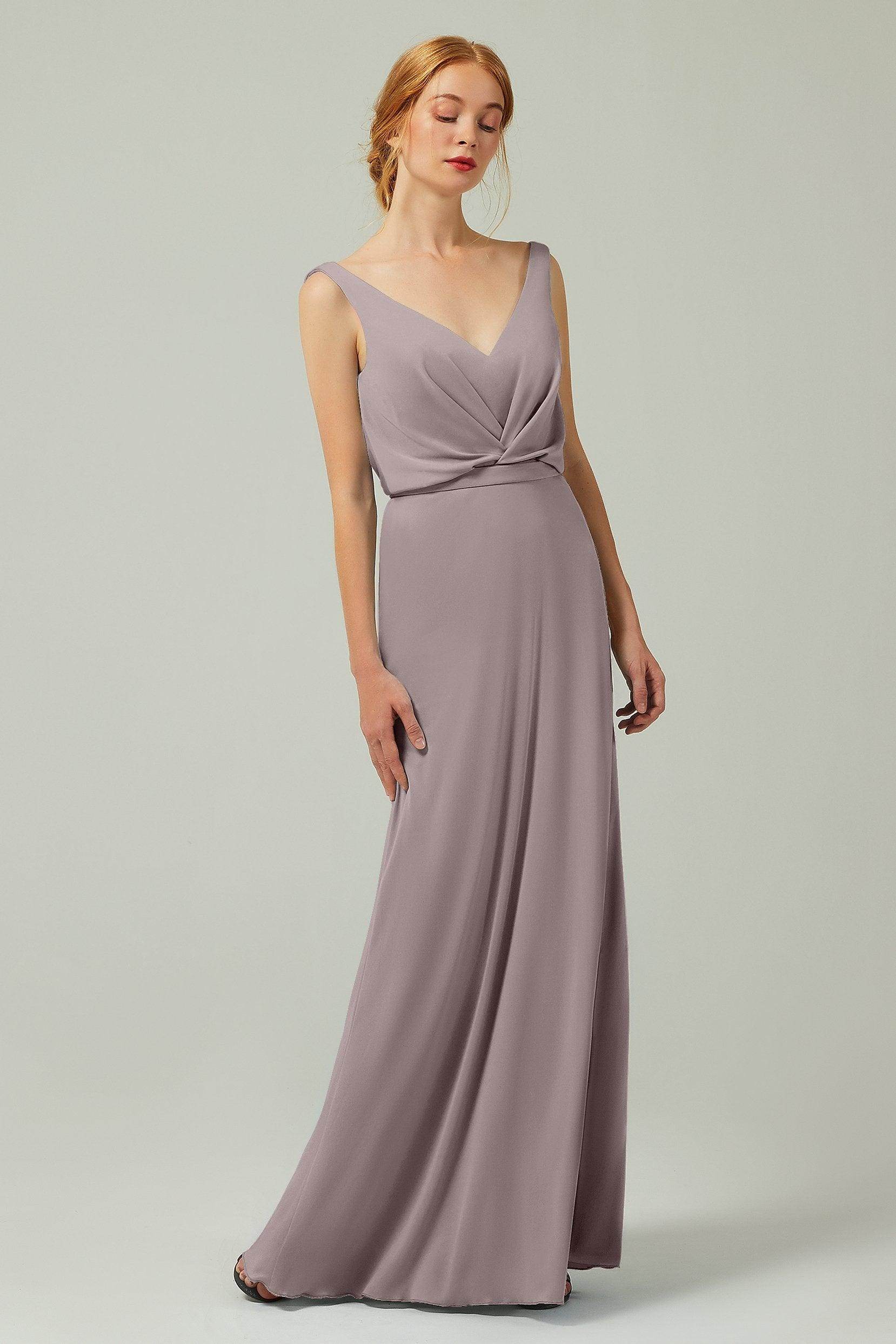 Sheath-Column Floor Length Chiffon Bridesmaid Dress Formal Dresses CB0358 - COCOMELODY