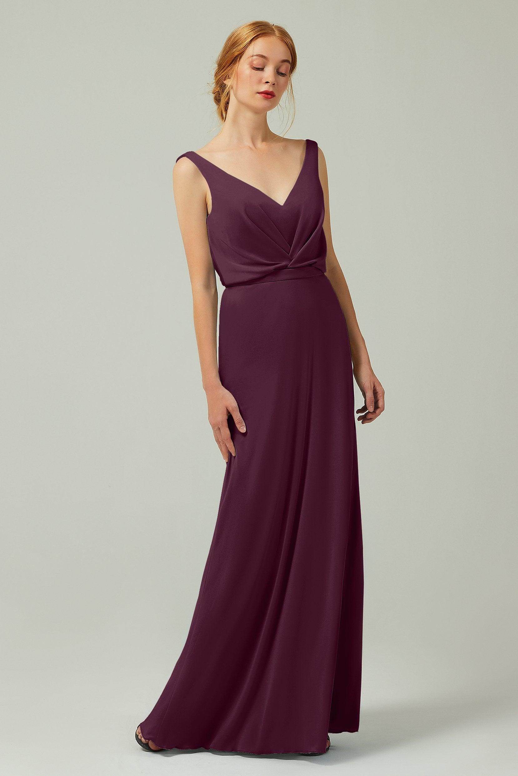 Sheath-Column Floor Length Chiffon Bridesmaid Dress Formal Dresses CB0358 - COCOMELODY