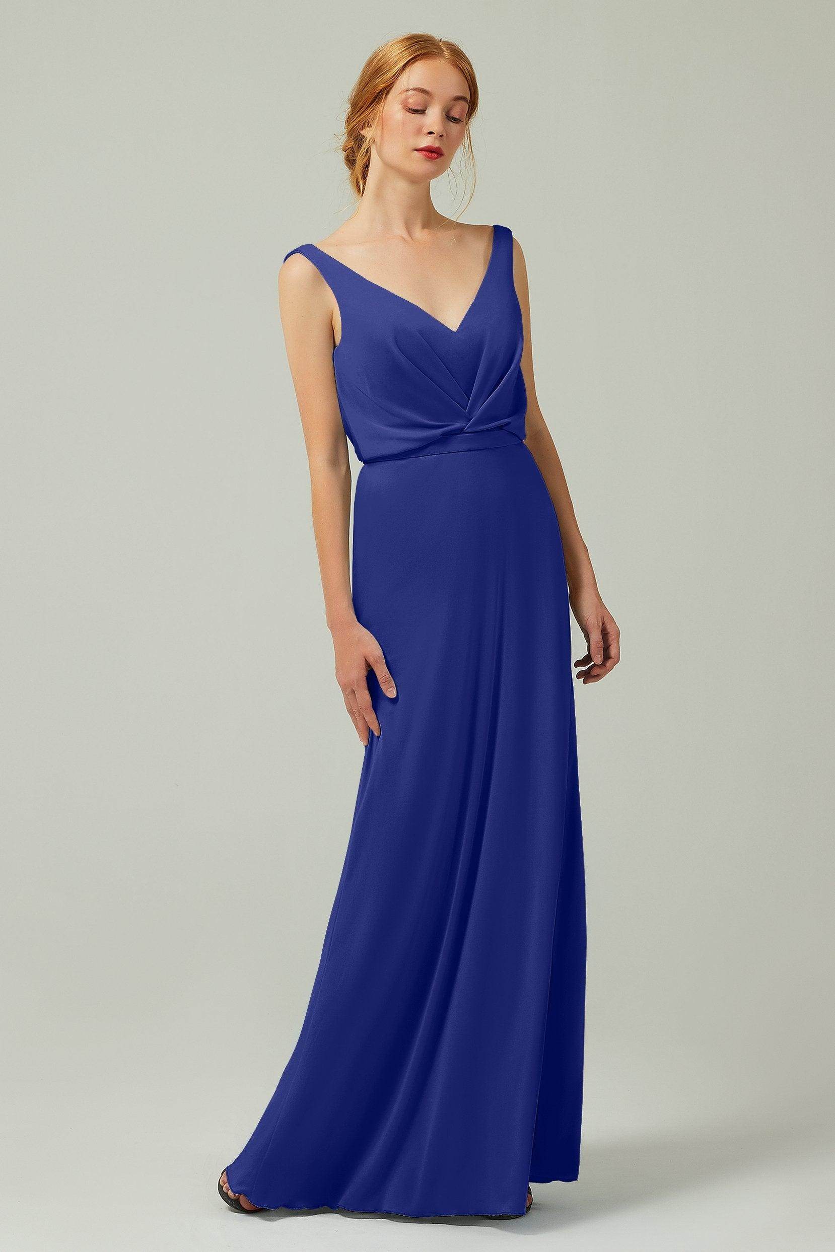 Sheath-Column Floor Length Chiffon Bridesmaid Dress Formal Dresses CB0358 - COCOMELODY