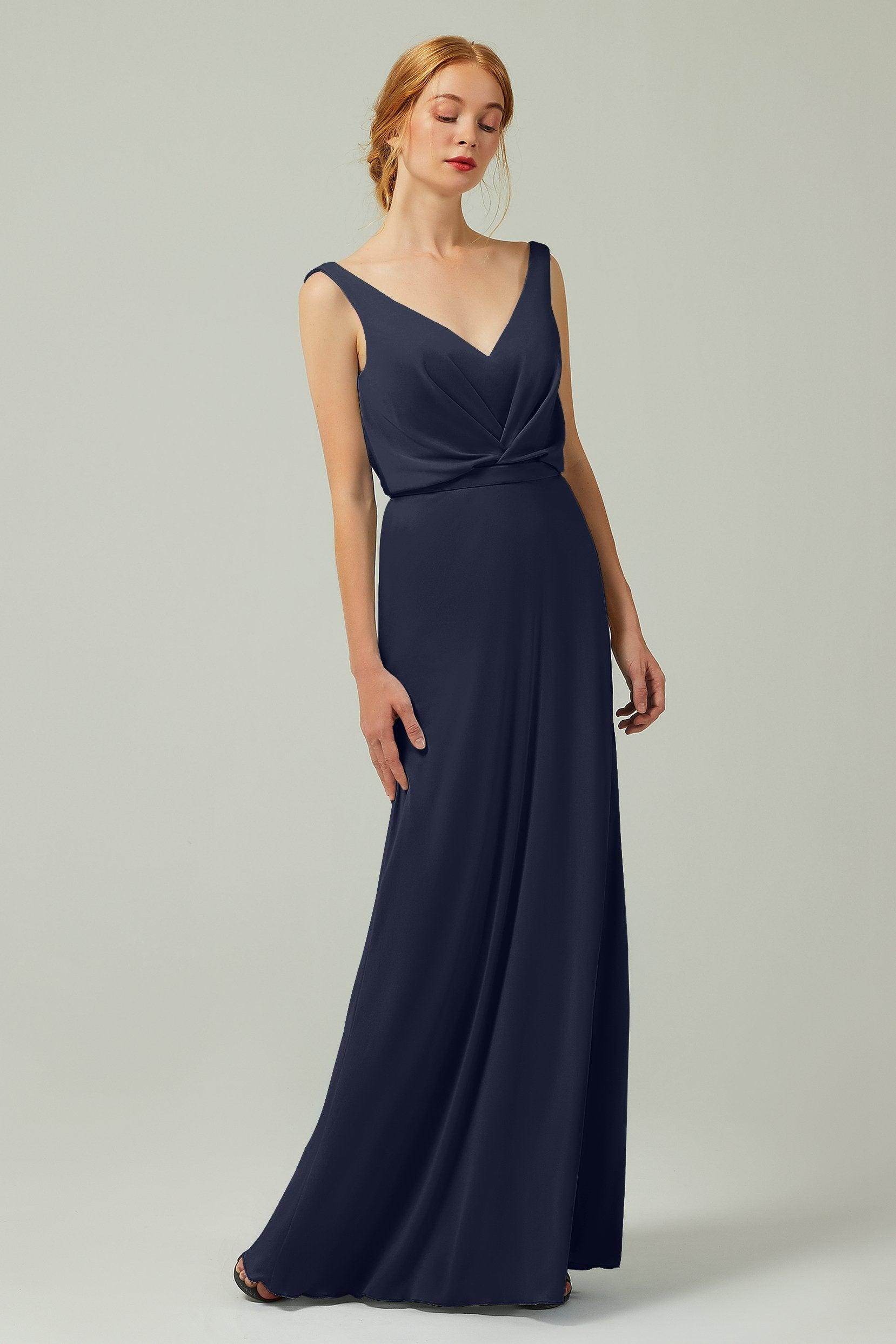 Sheath-Column Floor Length Chiffon Bridesmaid Dress Formal Dresses CB0358 - COCOMELODY