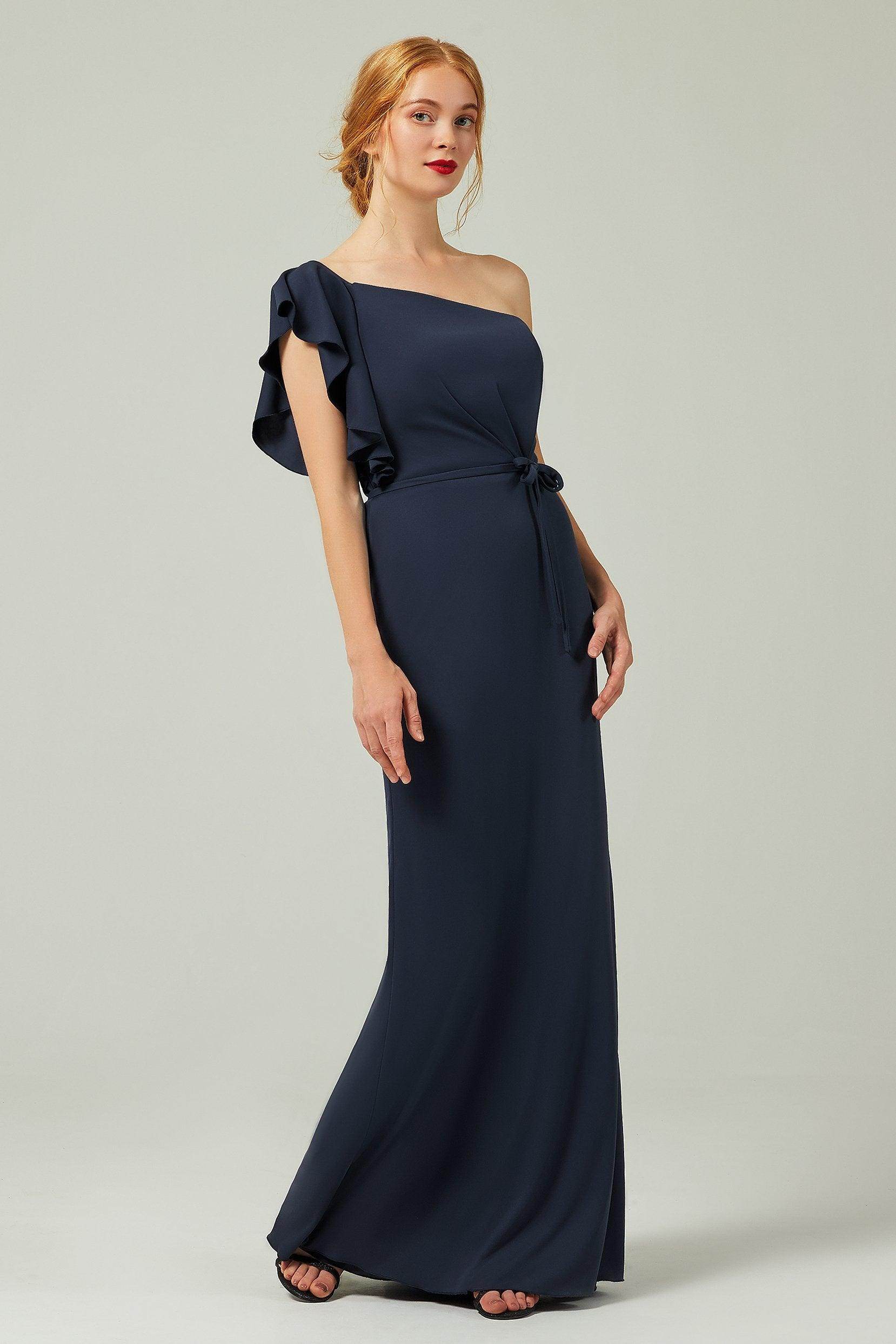 Sheath-Column Floor Length Chiffon Bridesmaid Dress Formal Dresses CB0361 - COCOMELODY