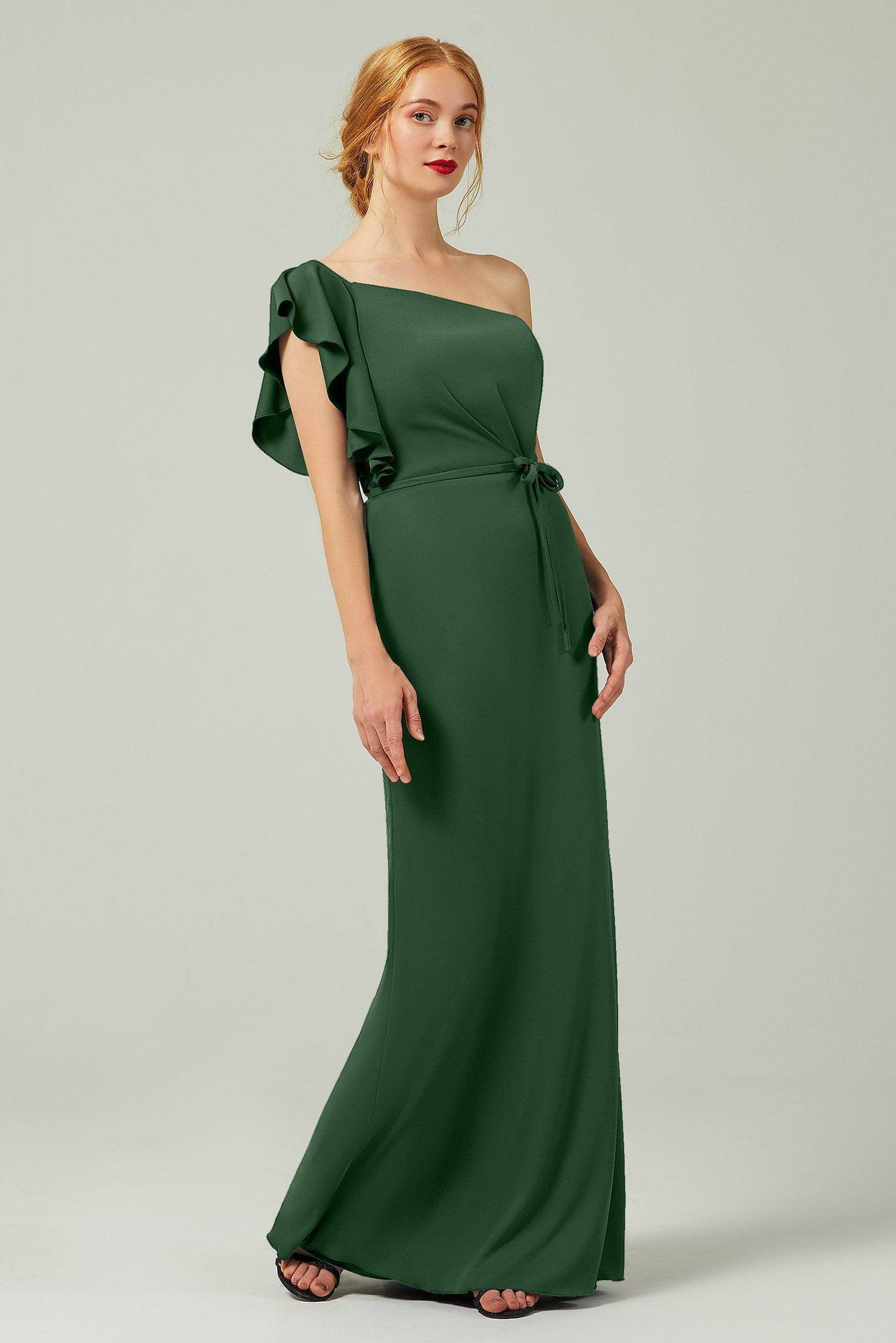 Sheath-Column Floor Length Chiffon Bridesmaid Dress Formal Dresses CB0361 - COCOMELODY