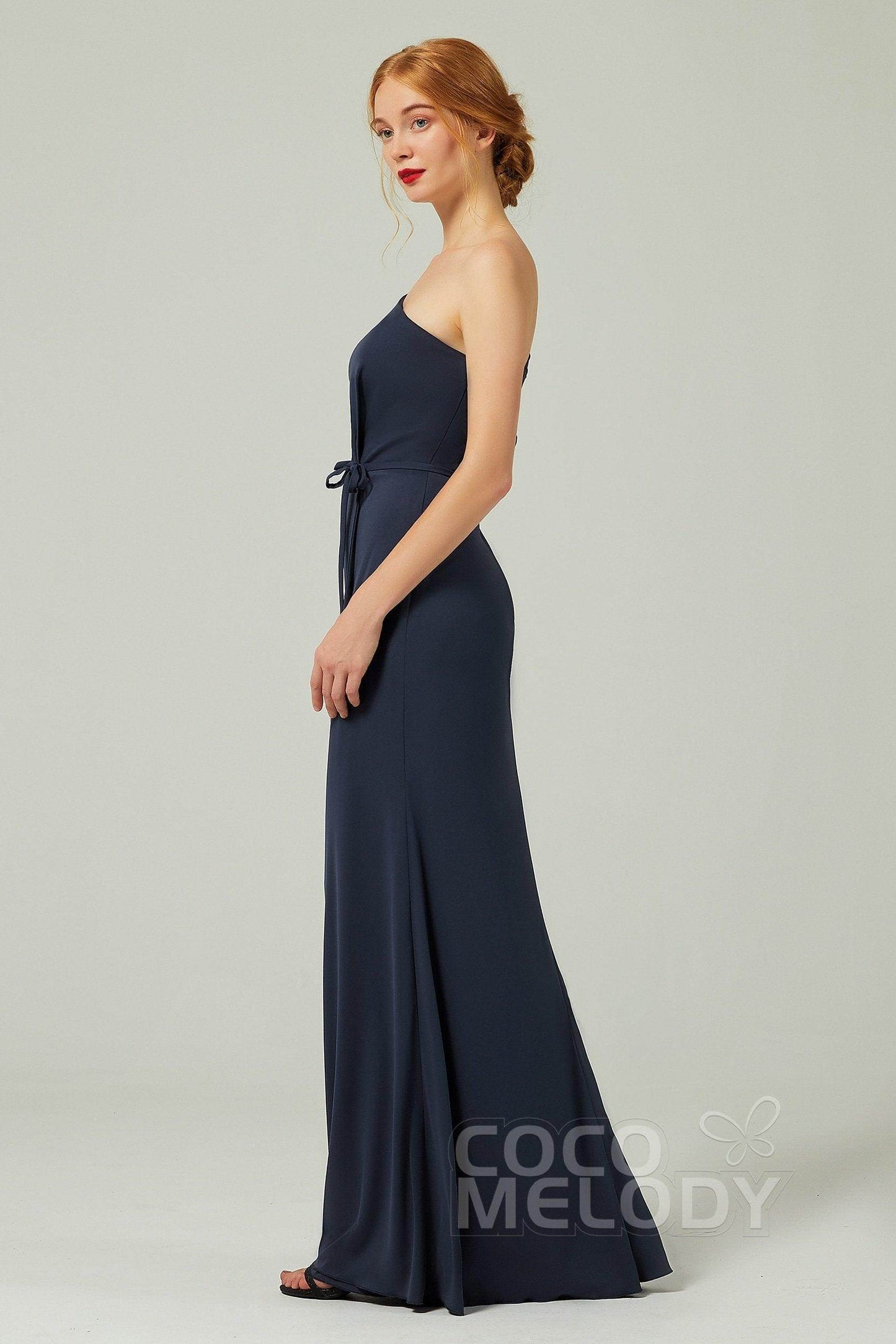 Sheath-Column Floor Length Chiffon Bridesmaid Dress Formal Dresses CB0361 - COCOMELODY