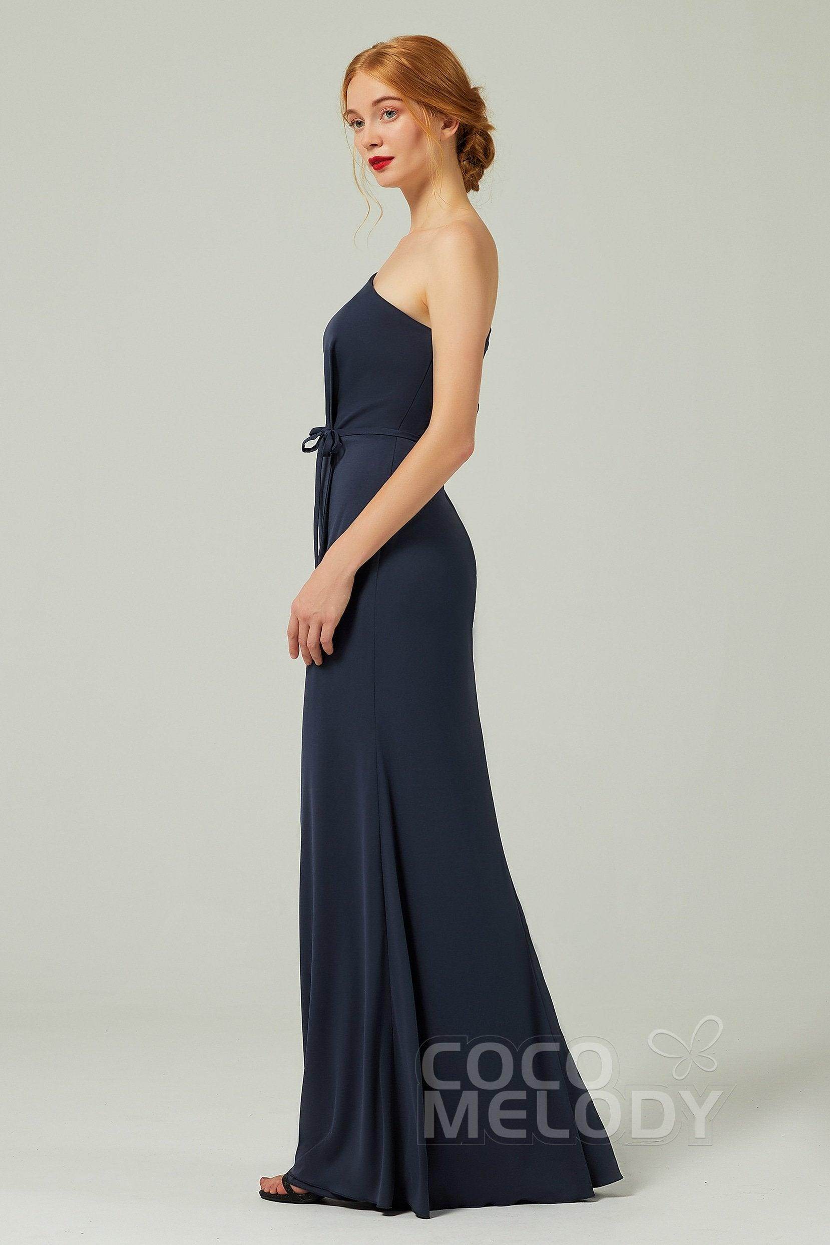 Sheath-Column Floor Length Chiffon Bridesmaid Dress Formal Dresses CB0361 - COCOMELODY