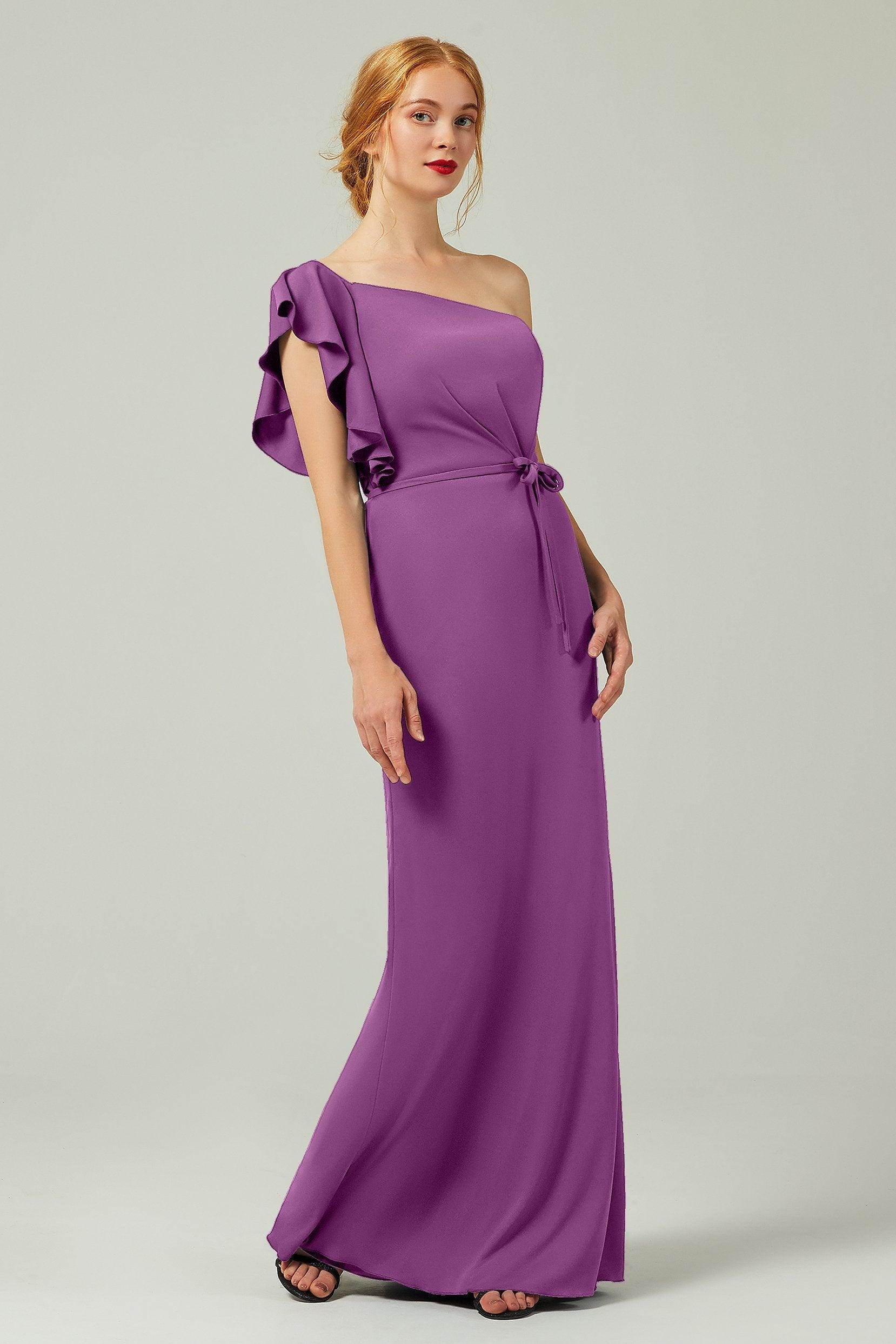 Sheath-Column Floor Length Chiffon Bridesmaid Dress Formal Dresses CB0361 - COCOMELODY