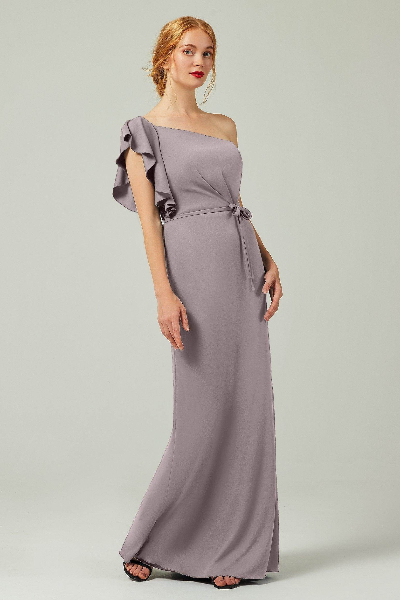 Sheath-Column Floor Length Chiffon Bridesmaid Dress Formal Dresses CB0361 - COCOMELODY
